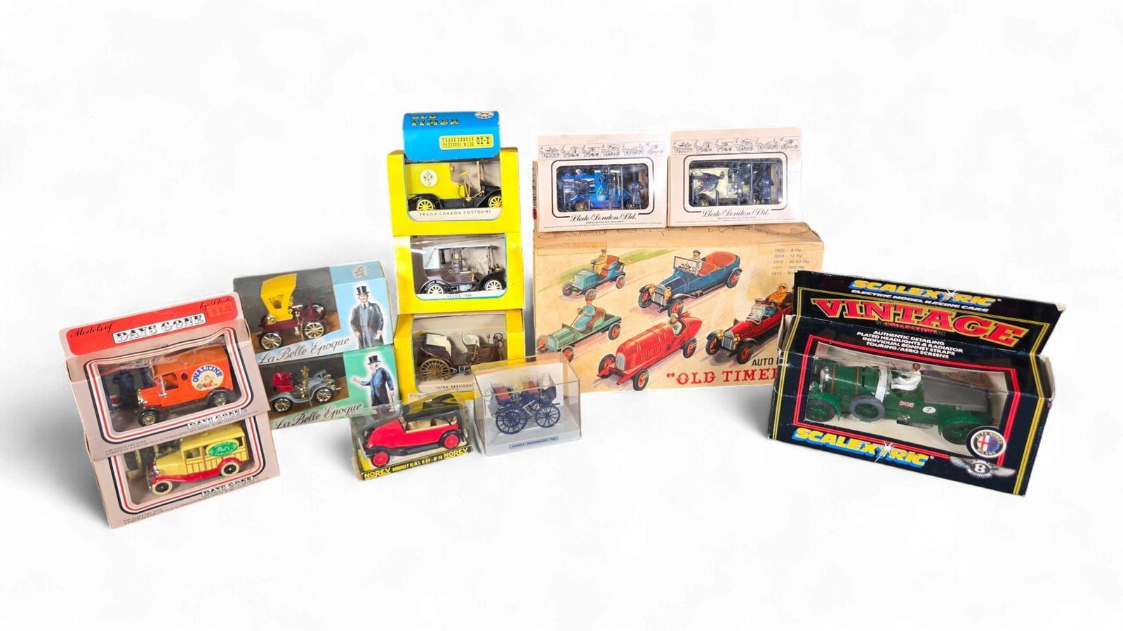 A Collection of Vintage and Veteran Model Cars and Vehicles, including INGAP, Scalextric, Lledo, and (1 of 10)