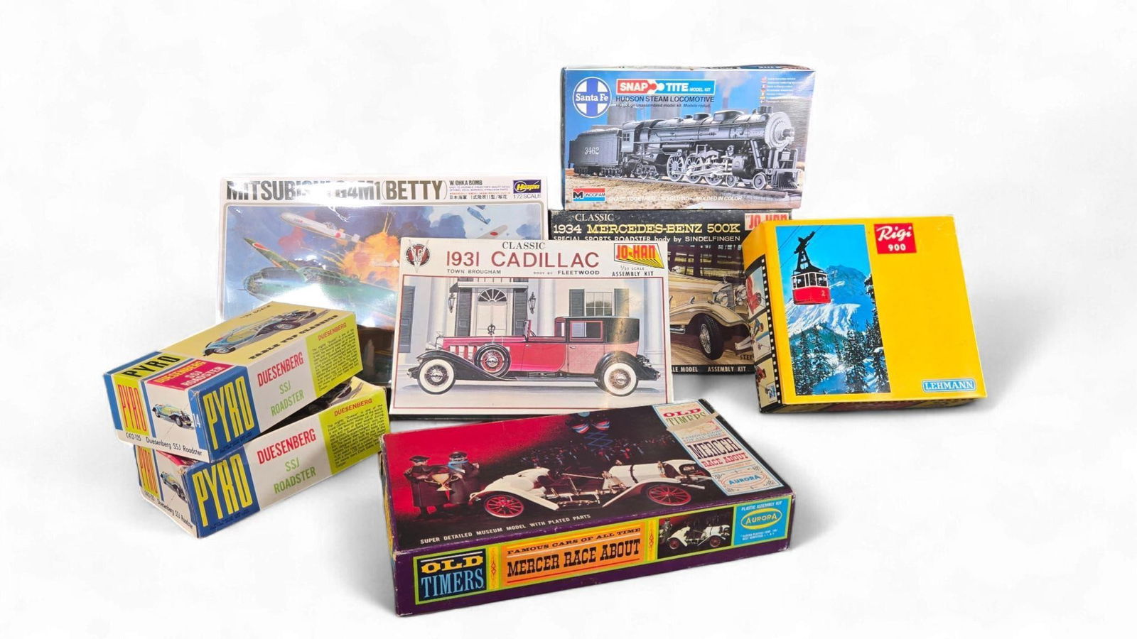 A Collection of Vintage Plastic Model Kits by Hasegawa, Jo-Han, Monogram, Aurora, Pyro, and Lehmann (1 of 15)