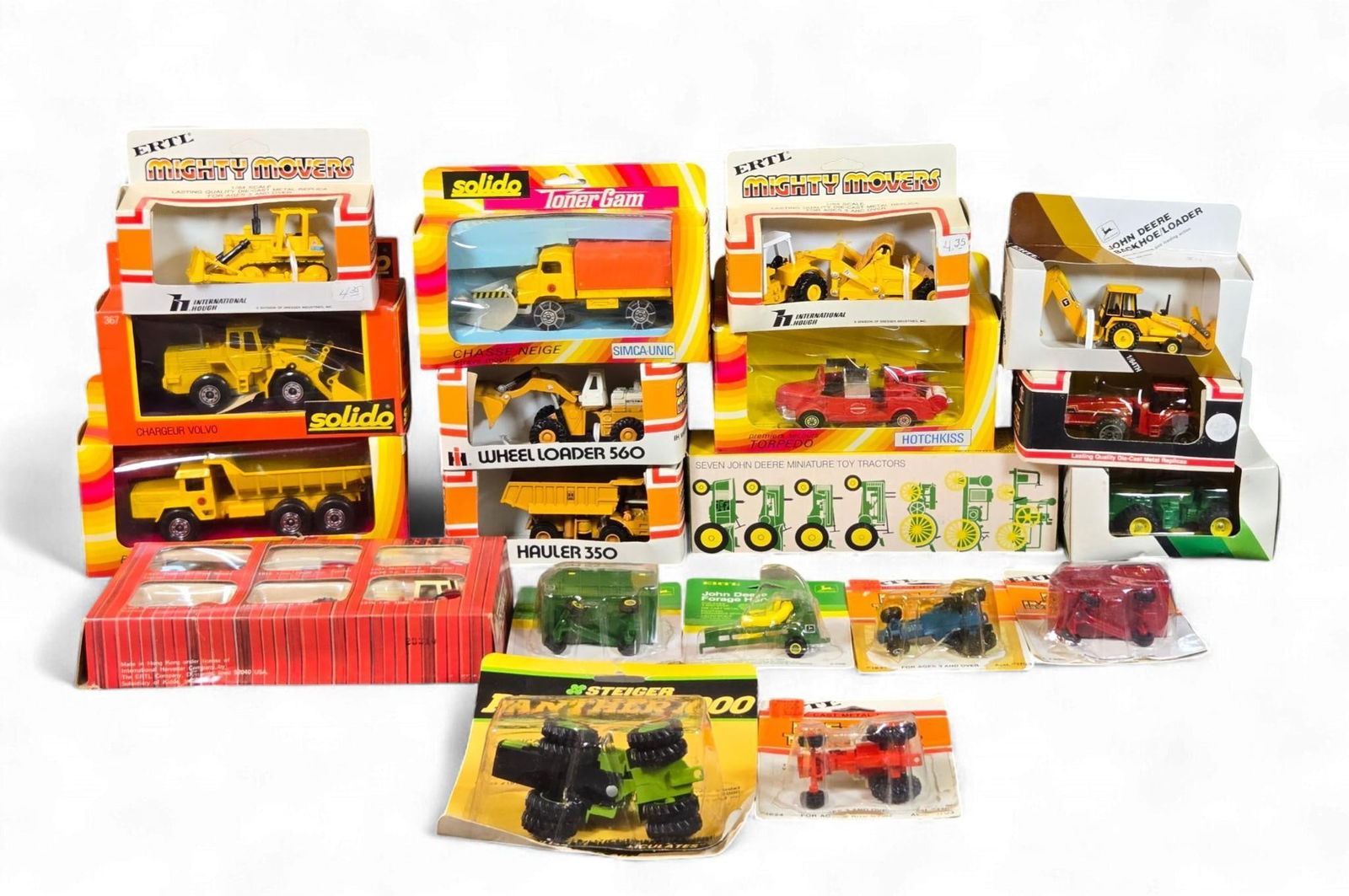 A Collection of Vintage 1970s-1980s diecast Construction and Agricultural Toy Vehicles by Solido, Er (1 of 12)