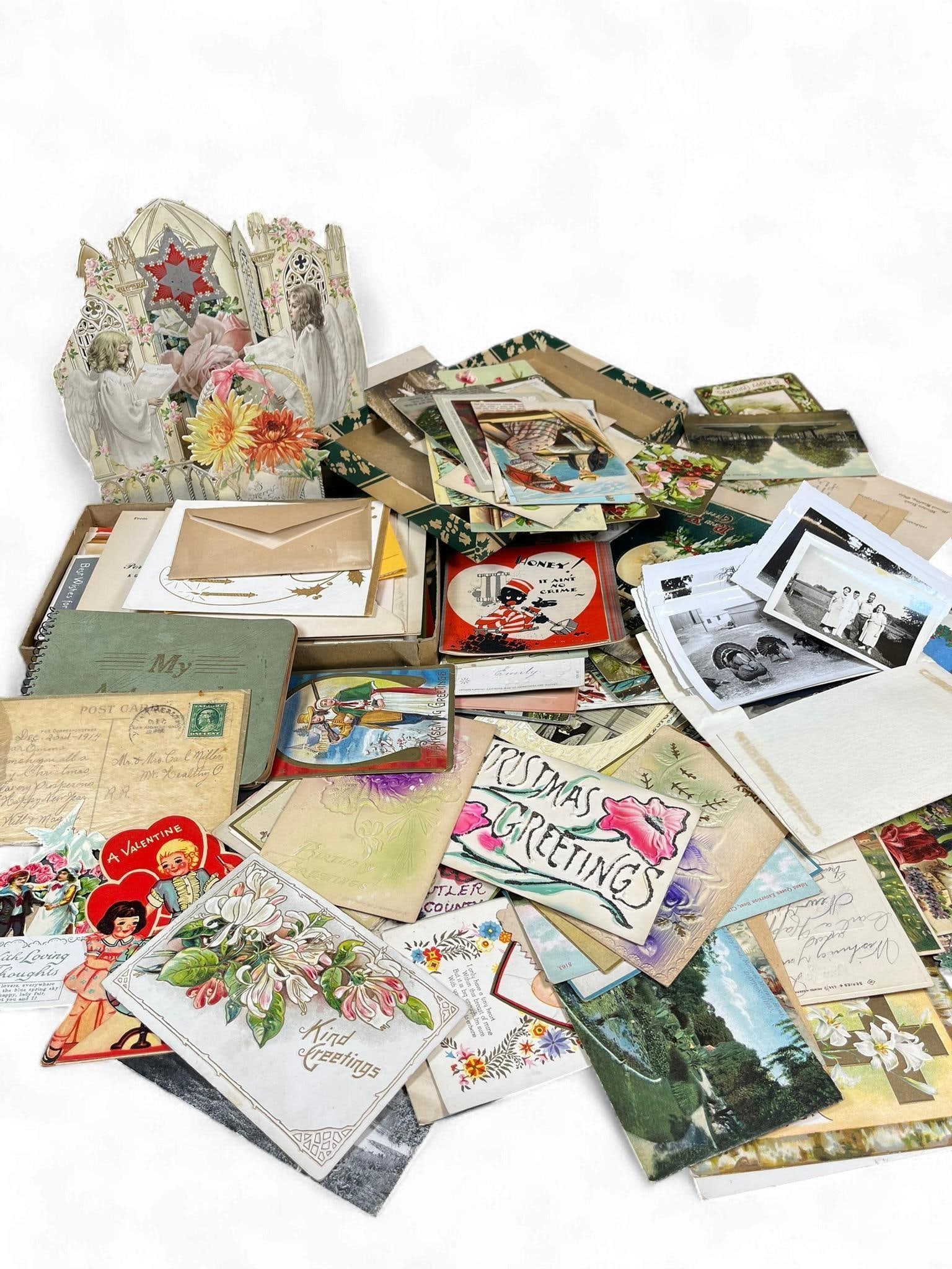 A Collection of Vintage Early to Mid-20th Century Ephemera, including Autograph Album, Photo Album,  (1 of 19)