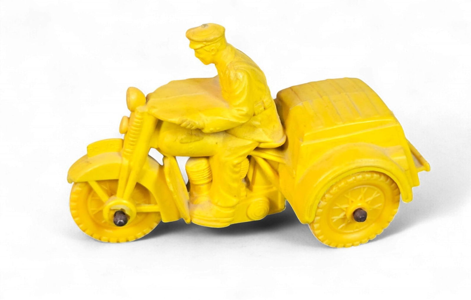 Auburn Rubber 1950s Yellow Police Motorcycle Trike Toy (1 of 6)