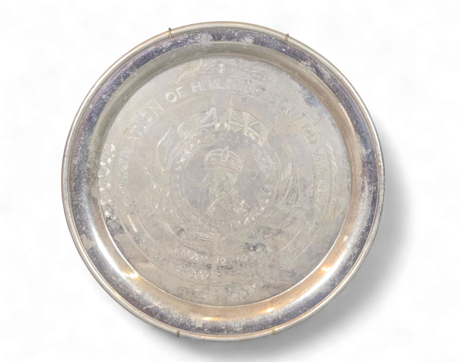A Silverplate Commemorative Plate for the Coronation of H.M. King Edward VIII, 1937 (1 of 5)