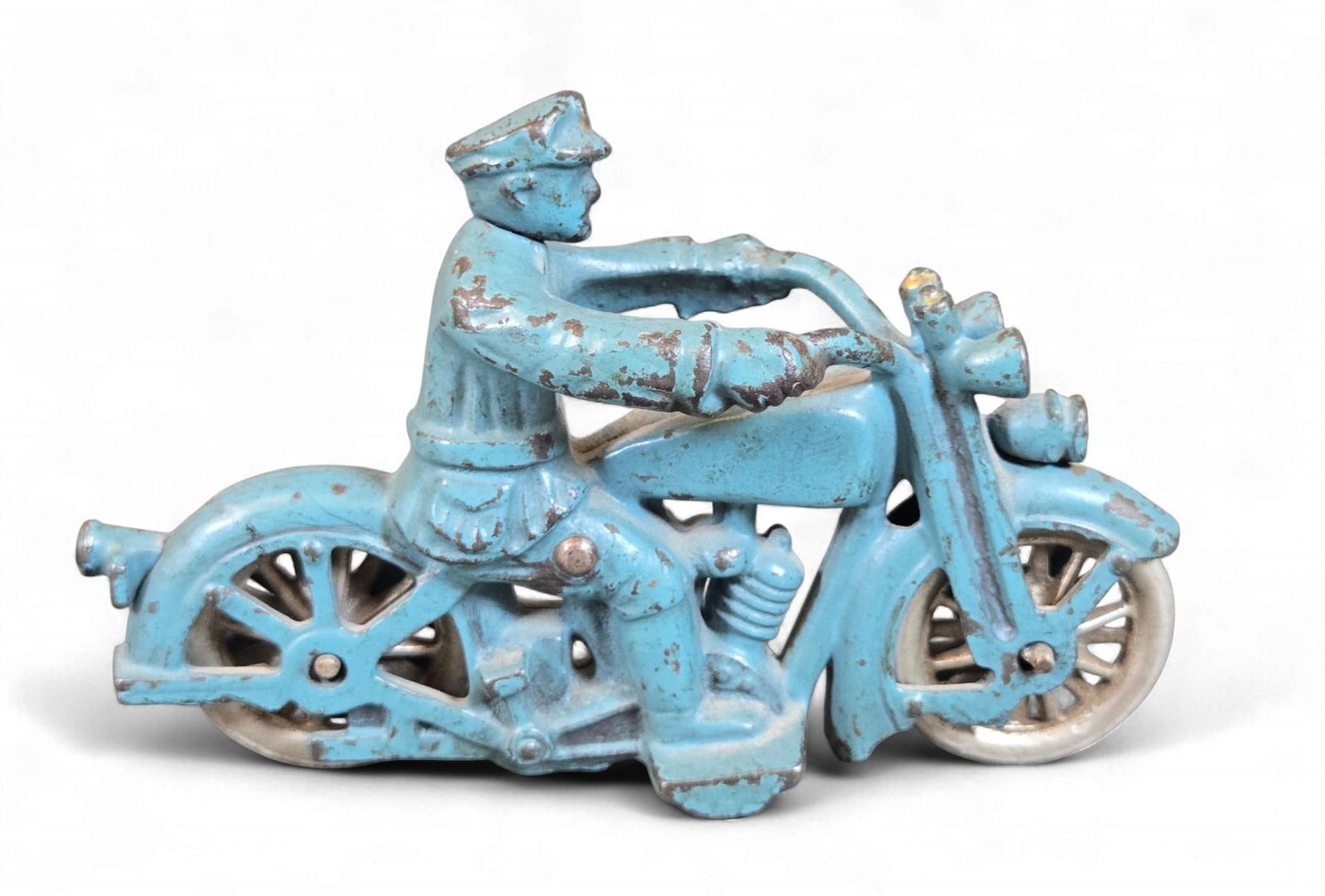 1930s Hubley Cast Iron Harley Davidson Police Motorcycle (1 of 7)