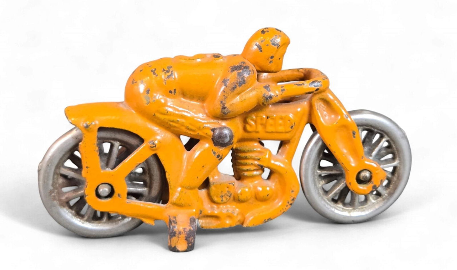 Hubley Cast Iron "Speed" Racing Motorcycle (1 of 6)