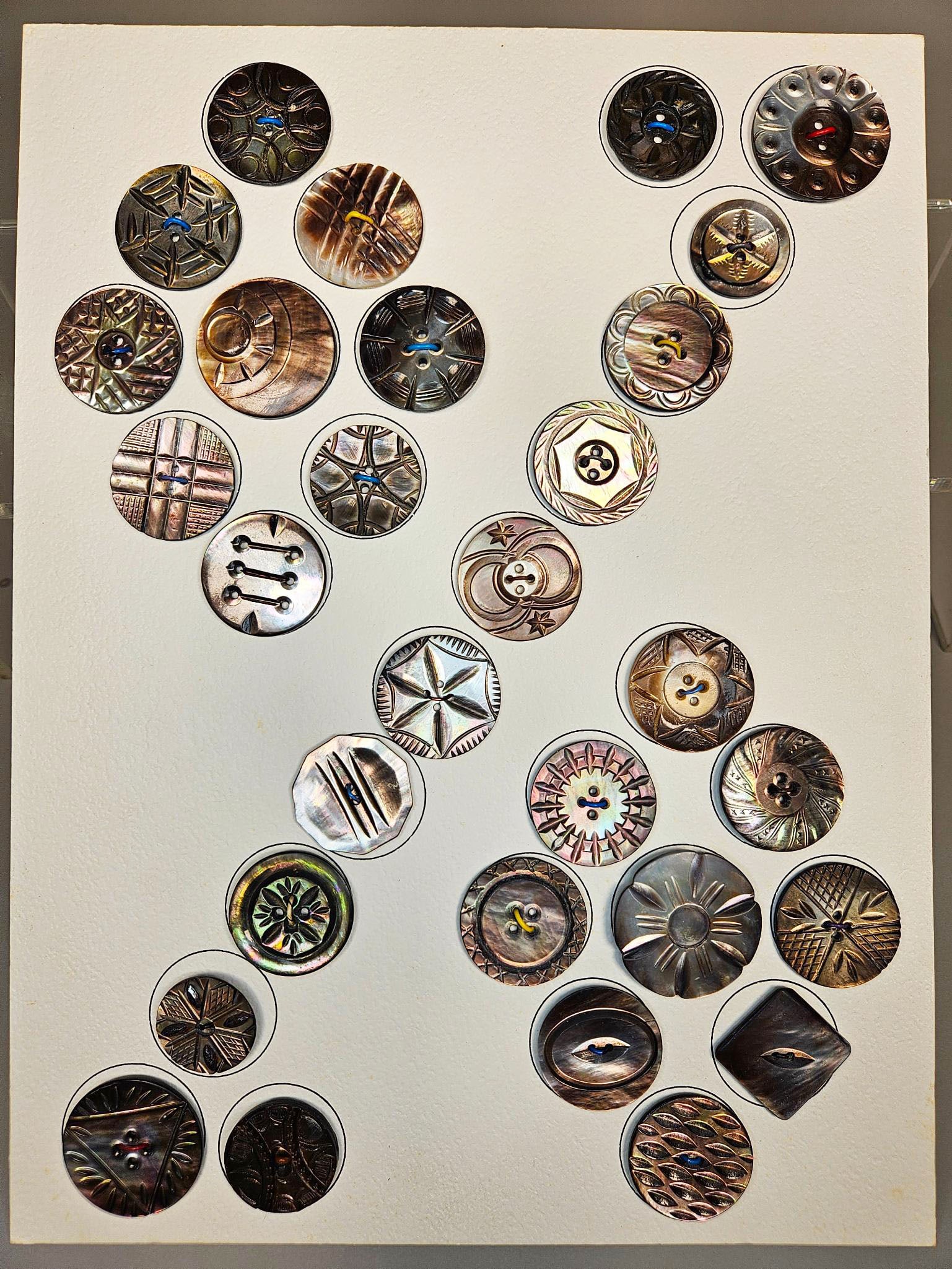 A group of Carved Mother-of-Pearl and Abalone Buttons (1 of 15)
