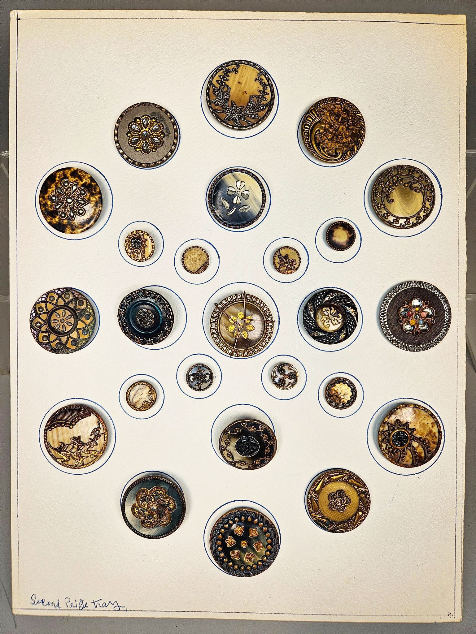 A group of Late 19th to Early 20th-Century Decorative Buttons, 'Second Prize Tray' (1 of 19)