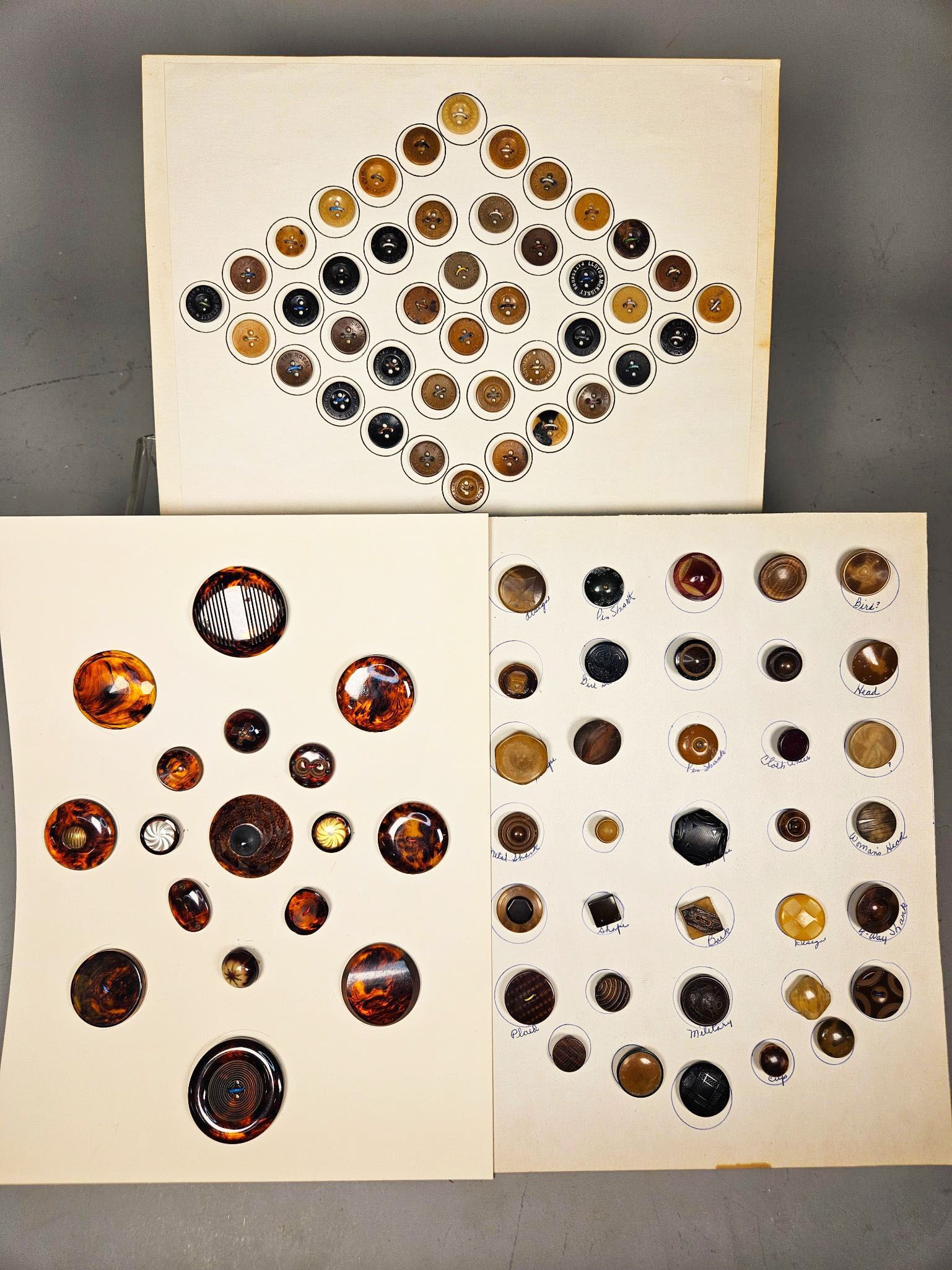 A Collection of Vintage and Antique Buttons on Display Boards with Wir (1 of 19)
