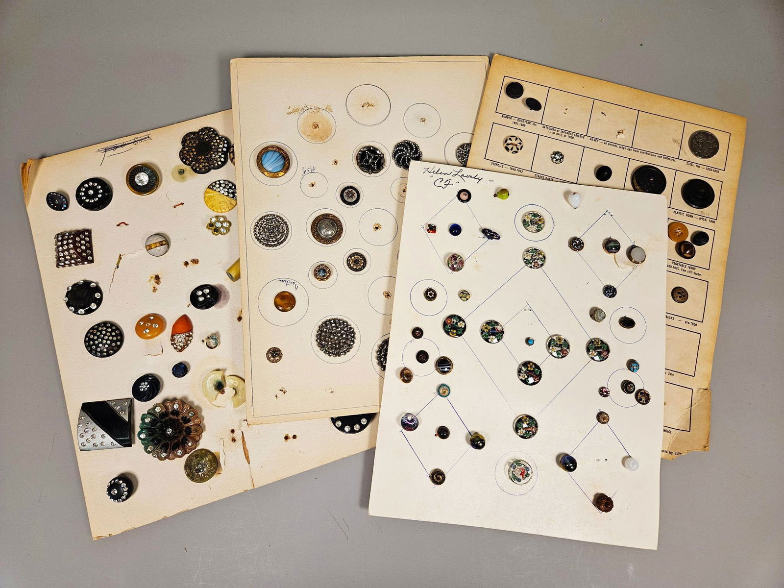 A Collection of Antique and Vintage Buttons on Display Cards (1 of 19)