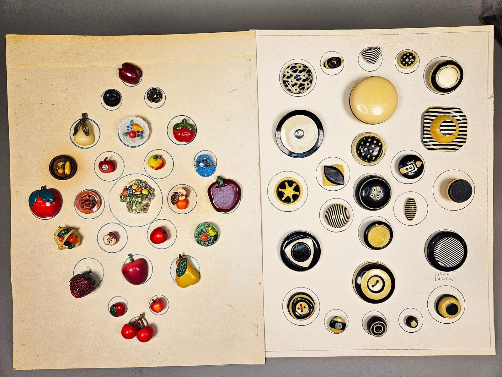 A Collection of Vintage Plastic Novelty Buttons, Geometric Buttons, and Button Shanks (1 of 19)