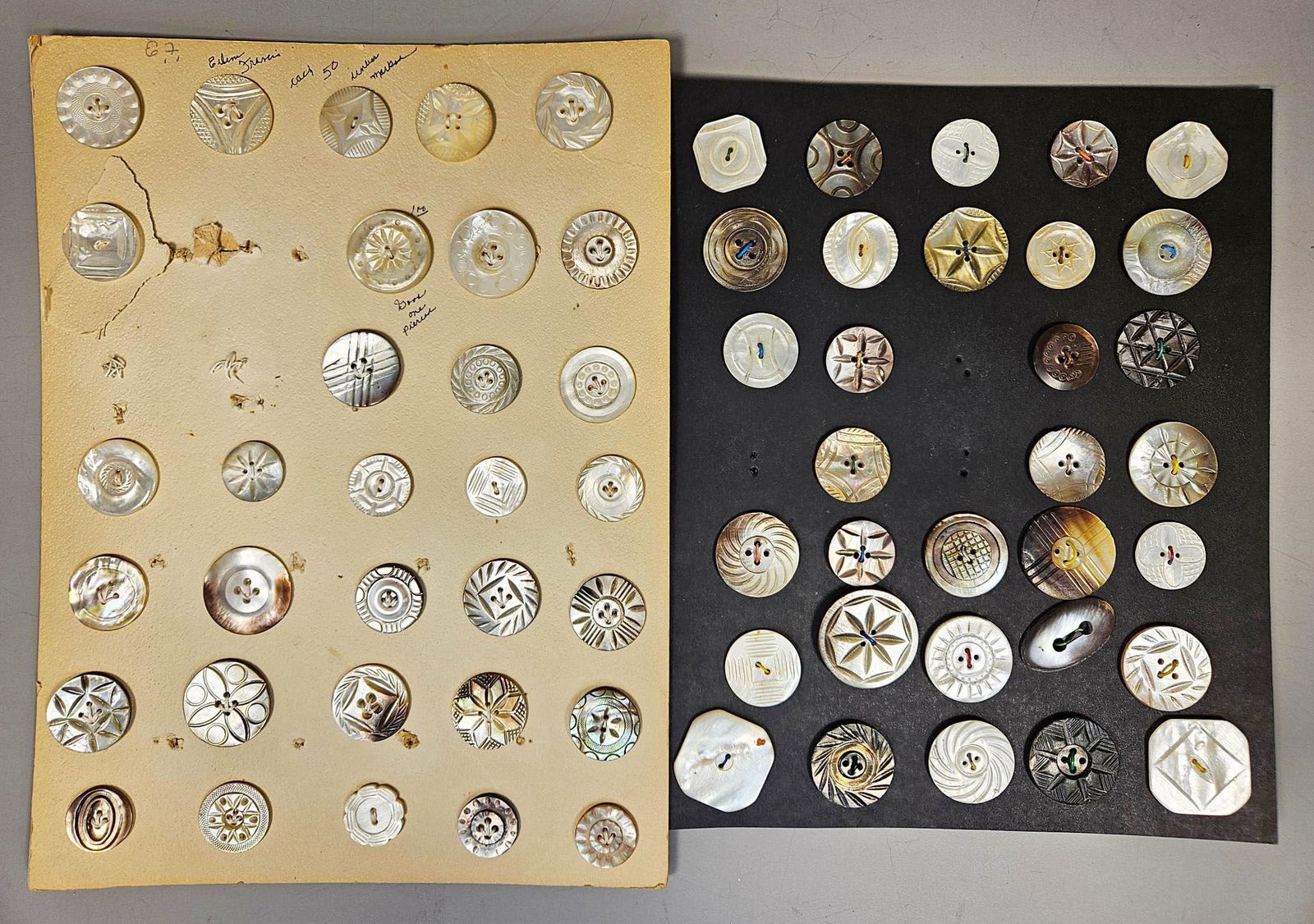 A group of Antique and Vintage Mother-of-Pearl and Horn Buttons, from the Estate of Edna Brunn (1 of 19)
