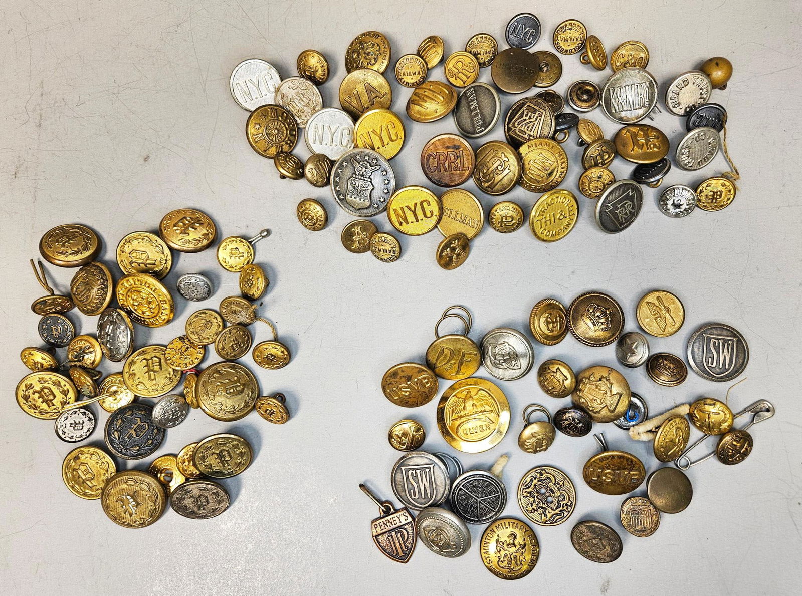 A Large Collection of Antique and Vintage Uniform, Military, and Institutional Buttons, (1 of 19)