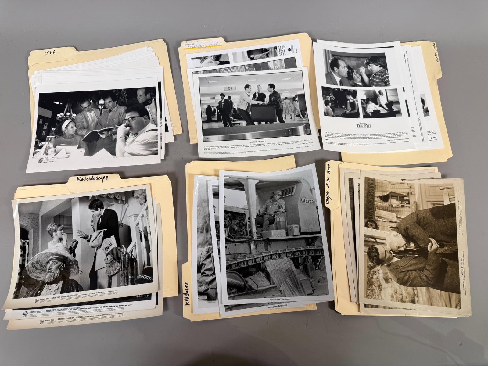 A Collection of Original Studio Movie and Television Publicity Photographs, Mid-20th Century to: A collection of original studio publicity photographs and film stills, dating from the mid-20th century through the early 2000s. This group comprises multiple black and white glossy photographs, predo