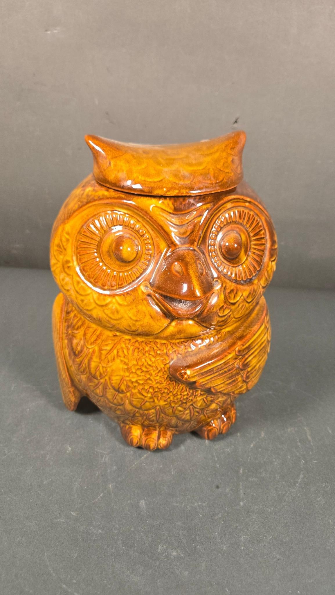 McCoy Pottery #204 USA Brown Owl Cookie Jar (1 of 7)