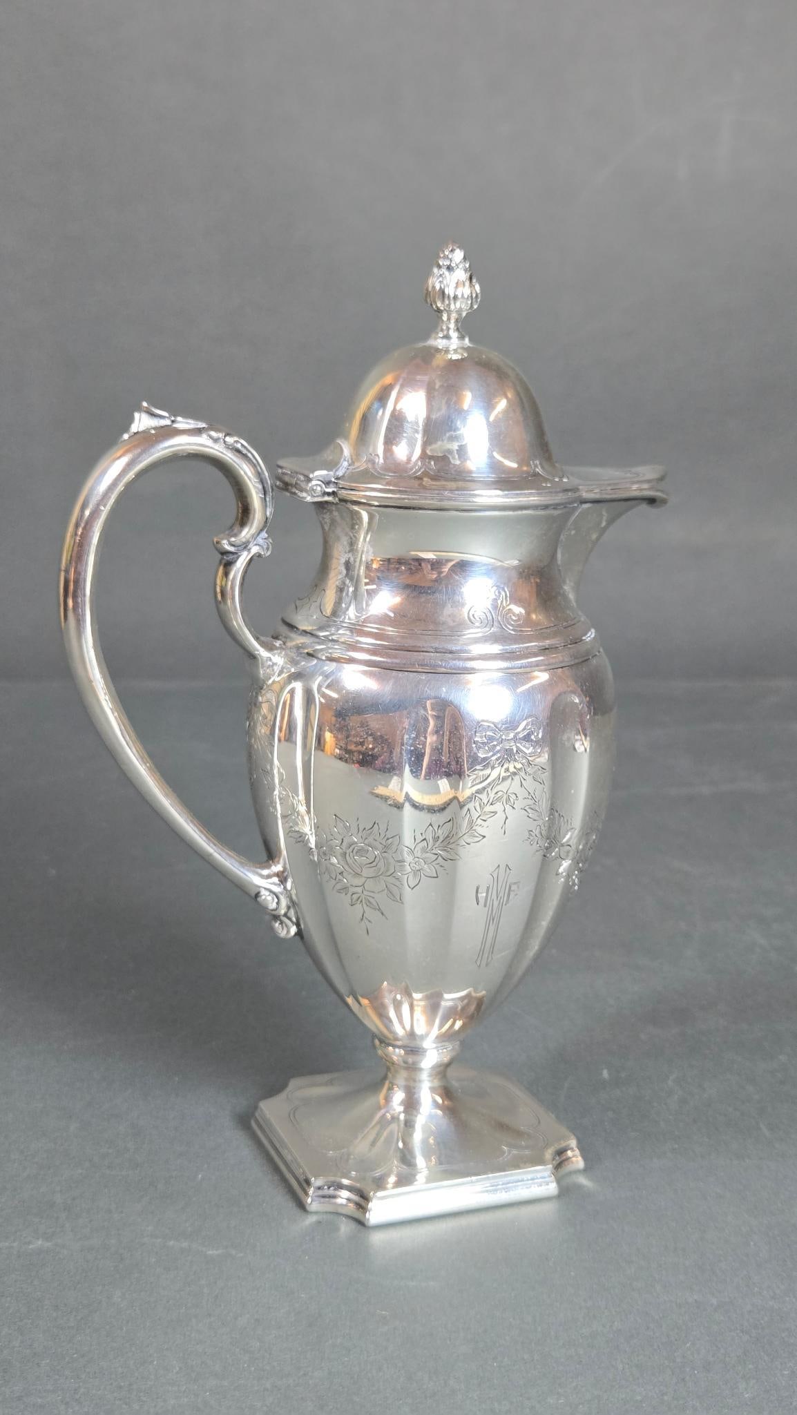 A Sterling Silver Classical Revival Lidded Pitcher or Creamer (1 of 6)