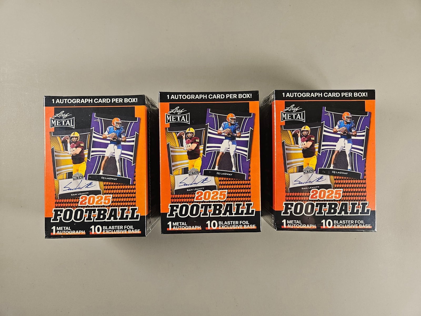 Three 2025 Leaf Metal Football Blaster Boxes (1 of 5)
