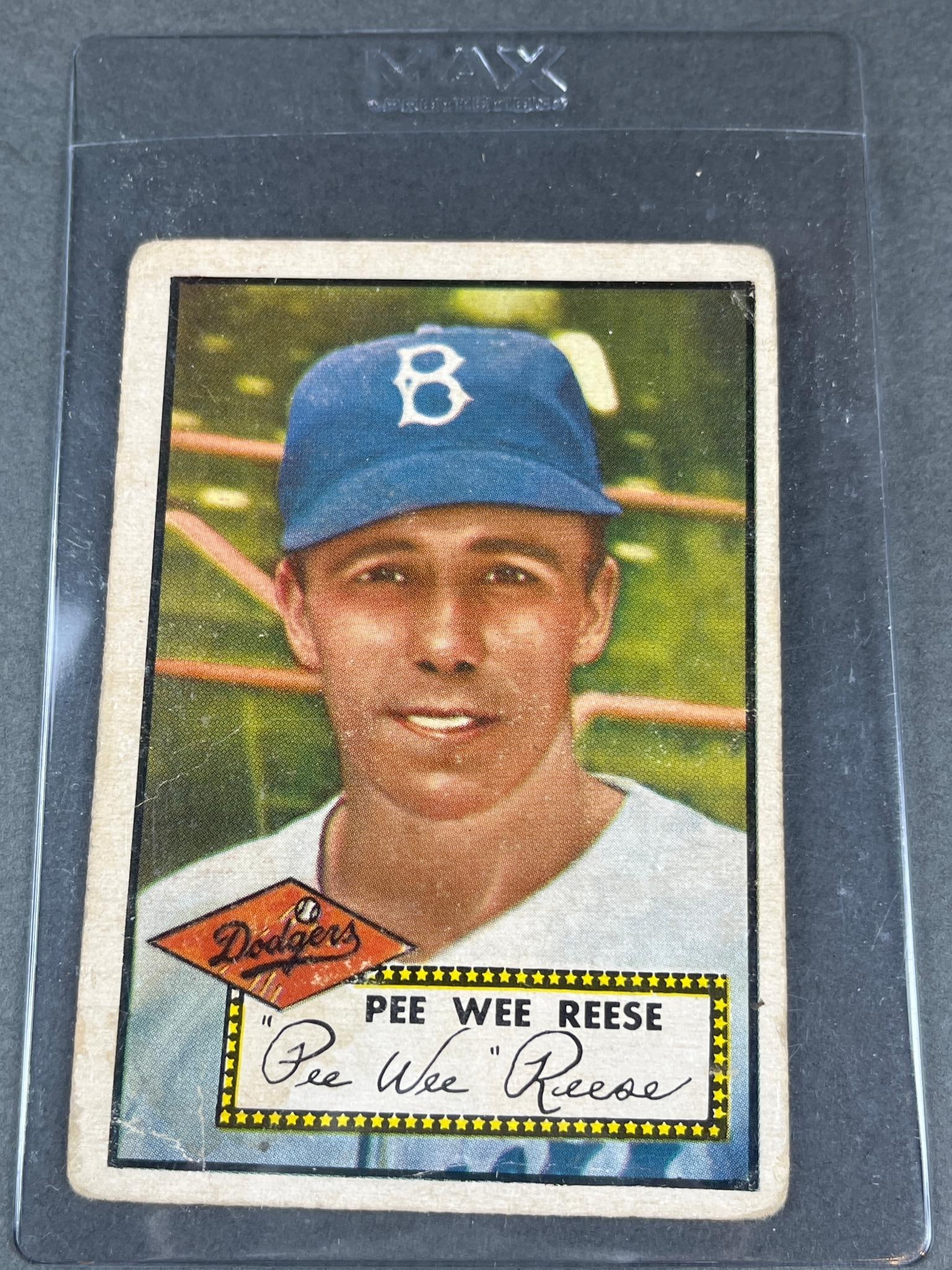 Pee Wee Reese, Brooklyn Dodgers, 1952 Topps, fair-good, soft corners (1 of 6)