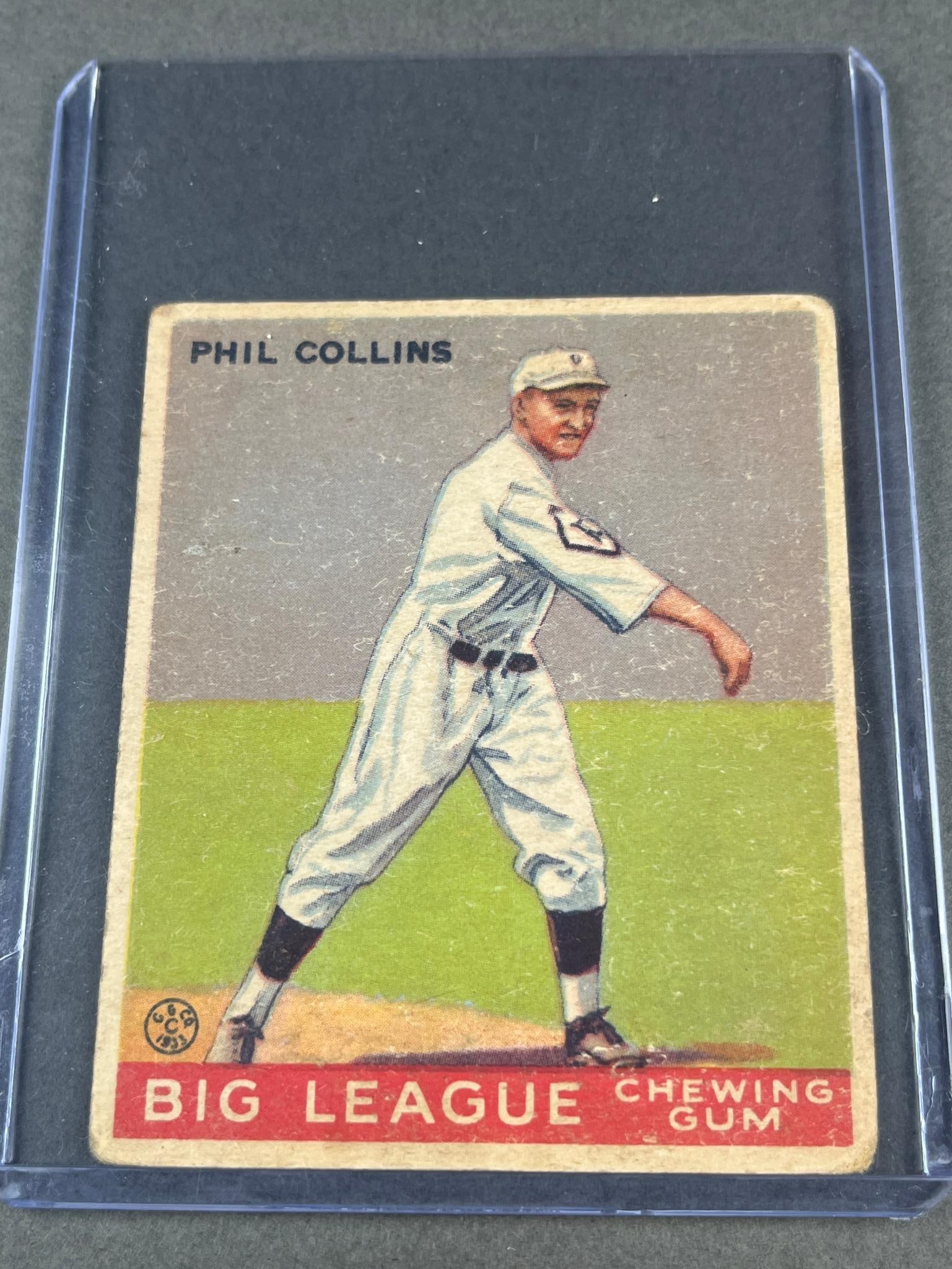Phil Collins, Rookie, Philadelphia, 1933 Goudey, good-VG: card 21. Burns in-house shipping is available. Pick up is Thursday, Dec. 4 from Noon to 7 pm at our gallery in Lancaster, Ohio 43130 or we will provide in-house shipping for this item. We will charge