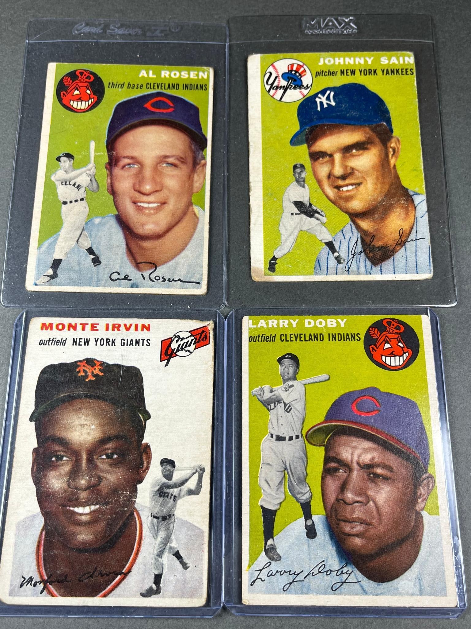 1954 Topps baseball Star lot: Monte Irvin, Larry Doby, Johnny Sain, Al Rosen (1 of 20)