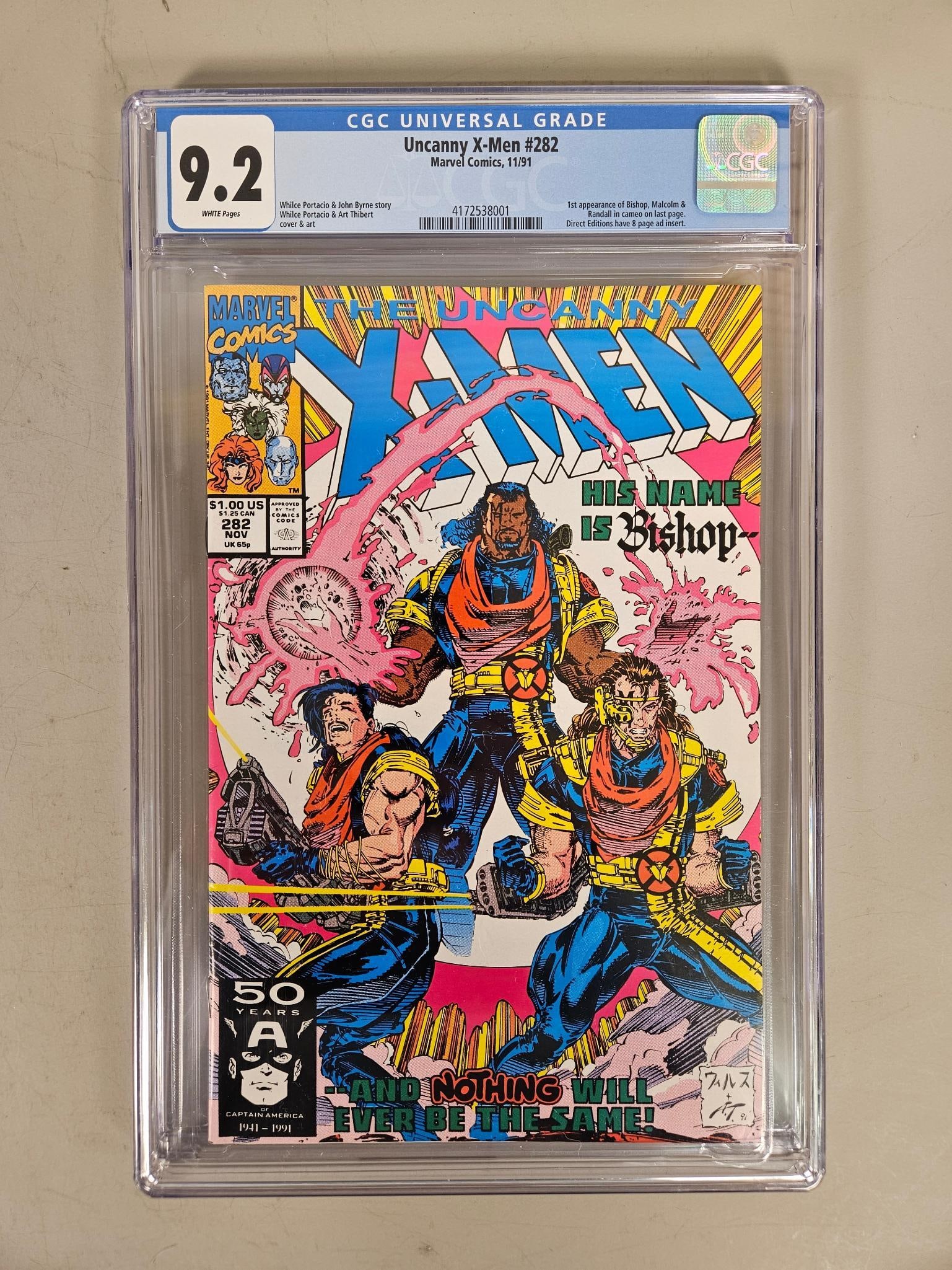 Uncanny X-Men #282 CGC 9.2, First Appearance of Bishop (1 of 2)
