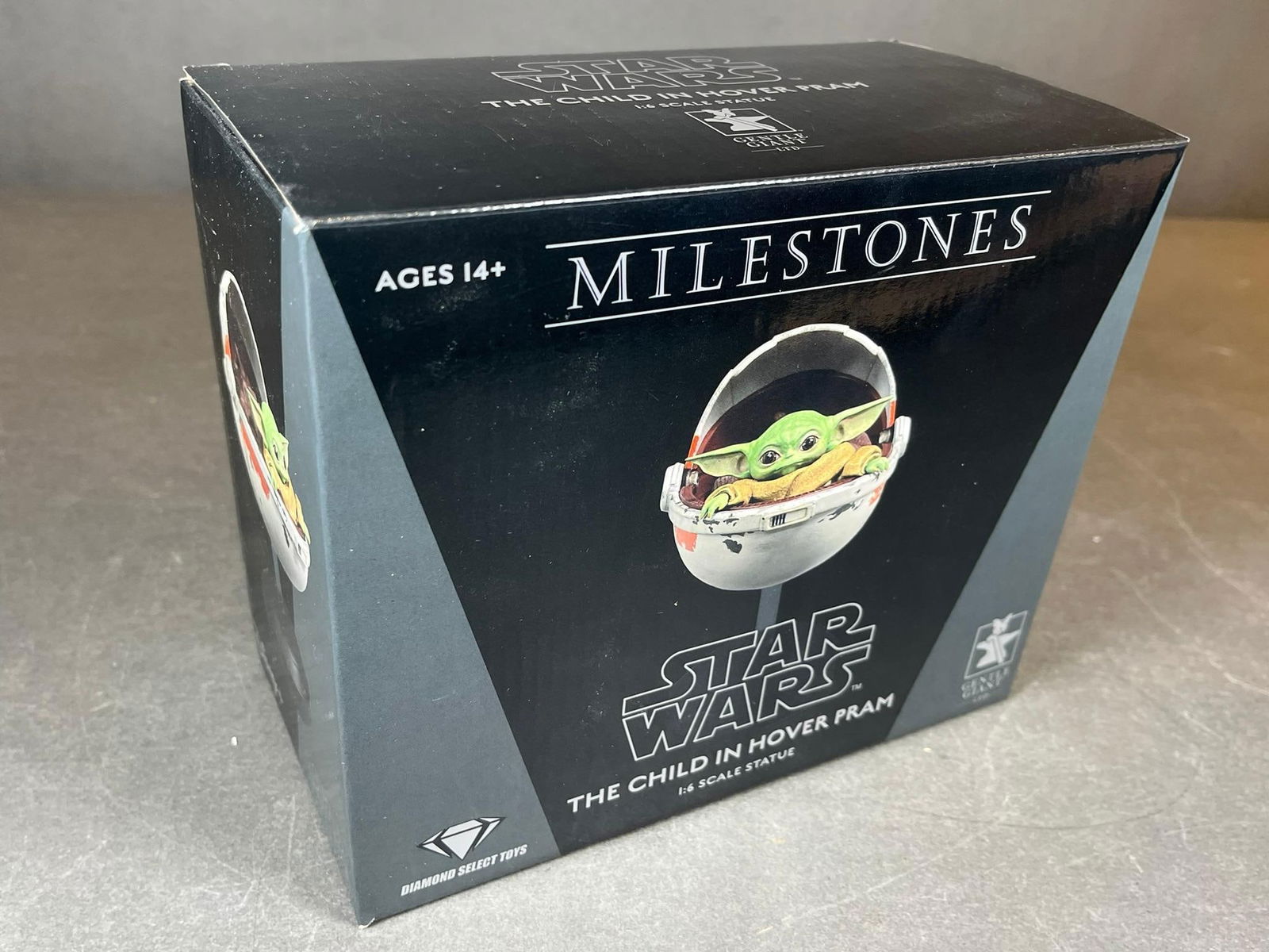 Gentle Giant Ltd. Star Wars Milestones 'The Child in Hover Pram' 1:6 Scale Limited Edition Statue,: A contemporary, hand-cast and hand-painted 1:6 scale collectible statue titled "The Child in Hover Pram," part of the Star Wars "Milestones" series. Manufactured in China by Gentle Giant Ltd. for Diam