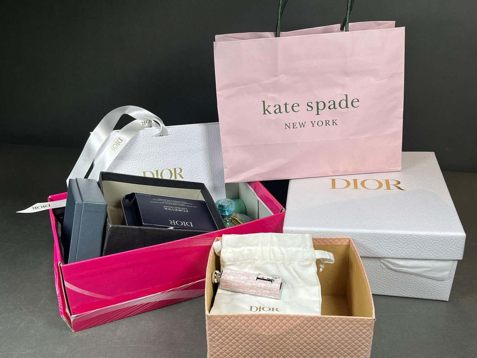 A Collection of Vintage and Contemporary Perfume Bottles and Cosmetic Items, including Dior (1 of 12)