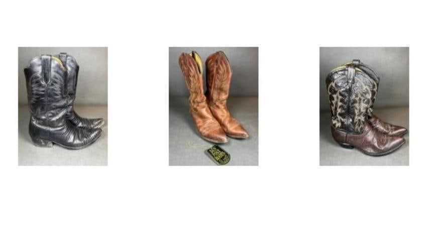Three Pairs of Vintage Cowboy Boots by Justin, Tony Lama, and Rios of Mercedes (1 of 20)
