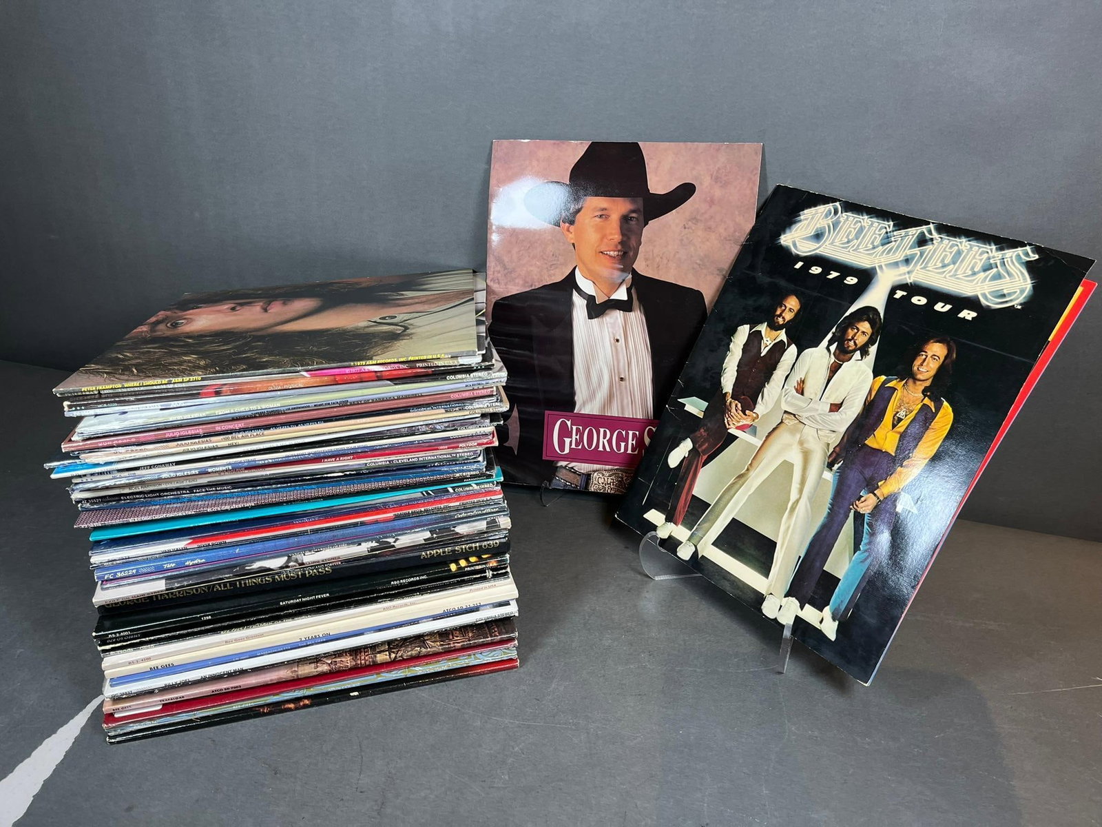 A Collection of Vintage 1970s-1980s Pop, Rock, Country, and Disco Vinyl LPs and Music Tour Programs (1 of 20)