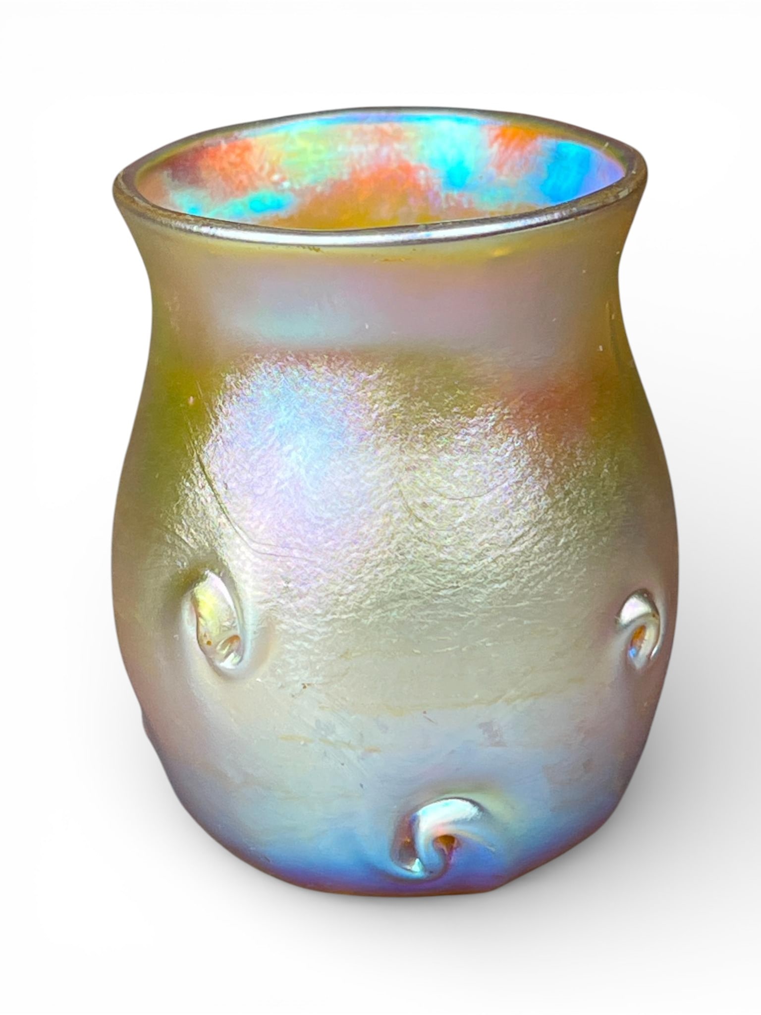 Tiffany Favrile Gold Iridescent Art Glass Toothpick Holder (1 of 12)