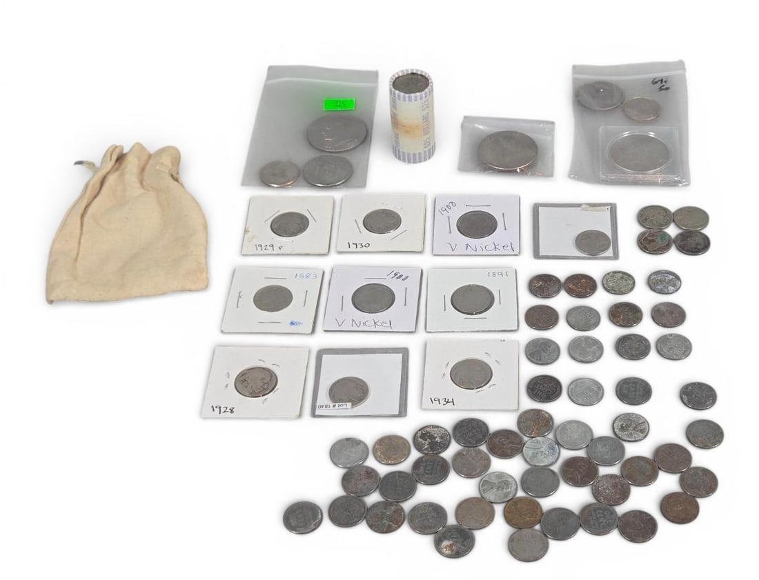 Group Lot of Assorted Old American Coins: Large variety. Burns in-house shipping is available. Pick up is Friday, Jan. 30 from Noon to 7 pm at our gallery in Lancaster, Ohio 43130 or we will provide in-house shipping for this item. We will ch