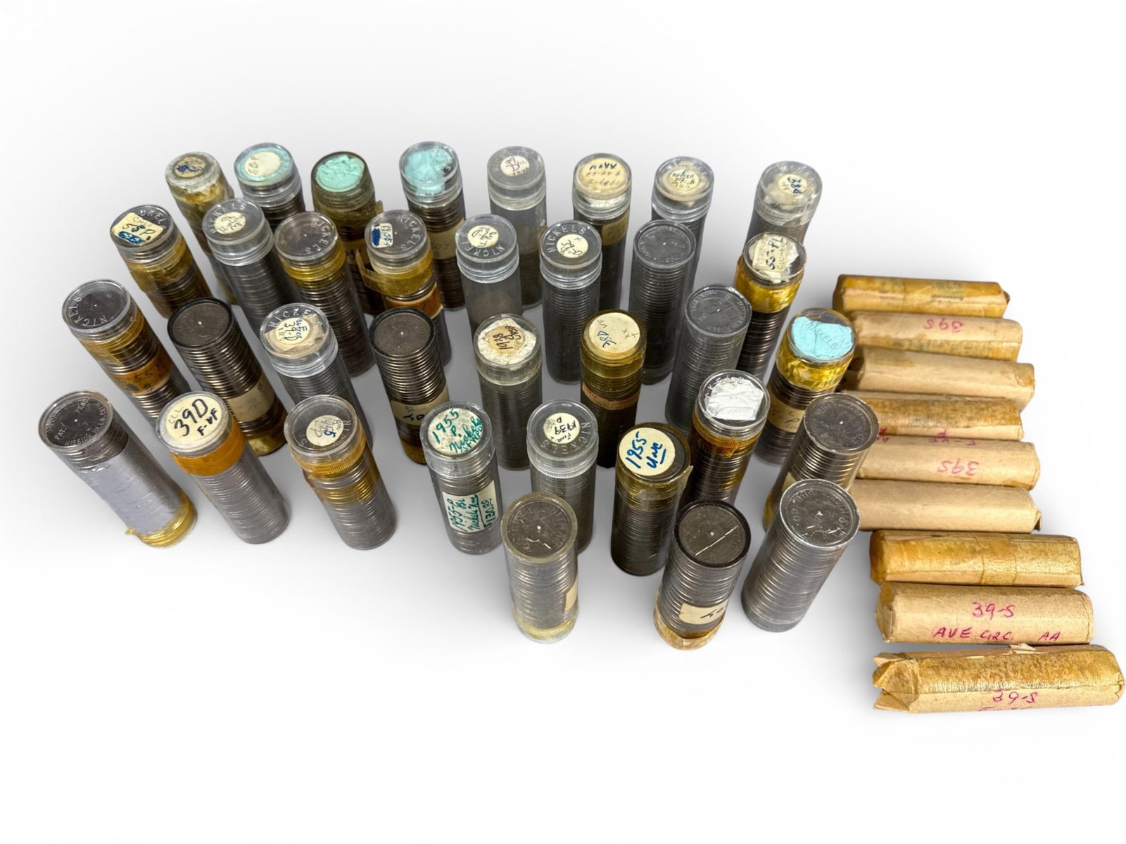 A group of Rolls and Tubes of US Jefferson Nickel coins (1 of 11)