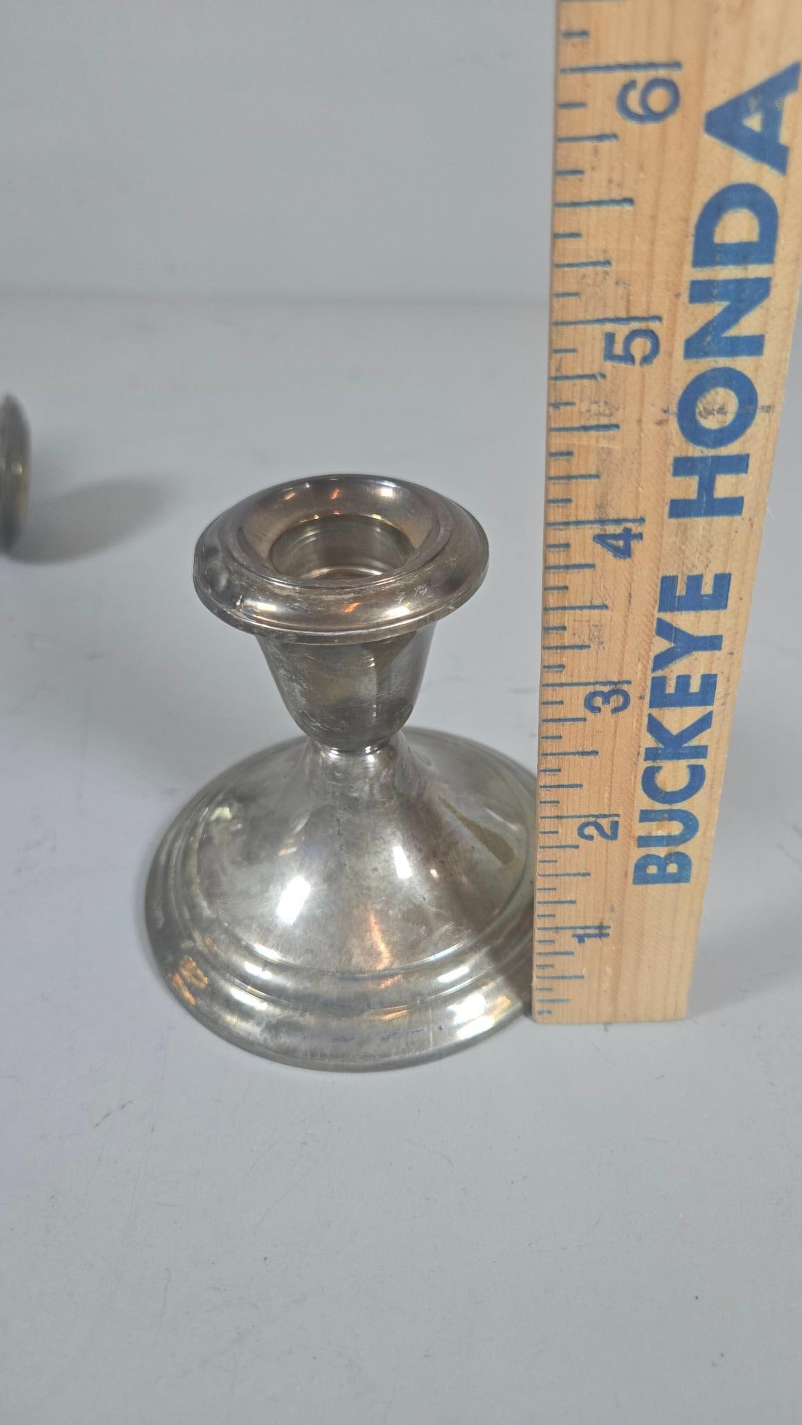 Gorham Sterling Silver Weighted Candlesticks - 3