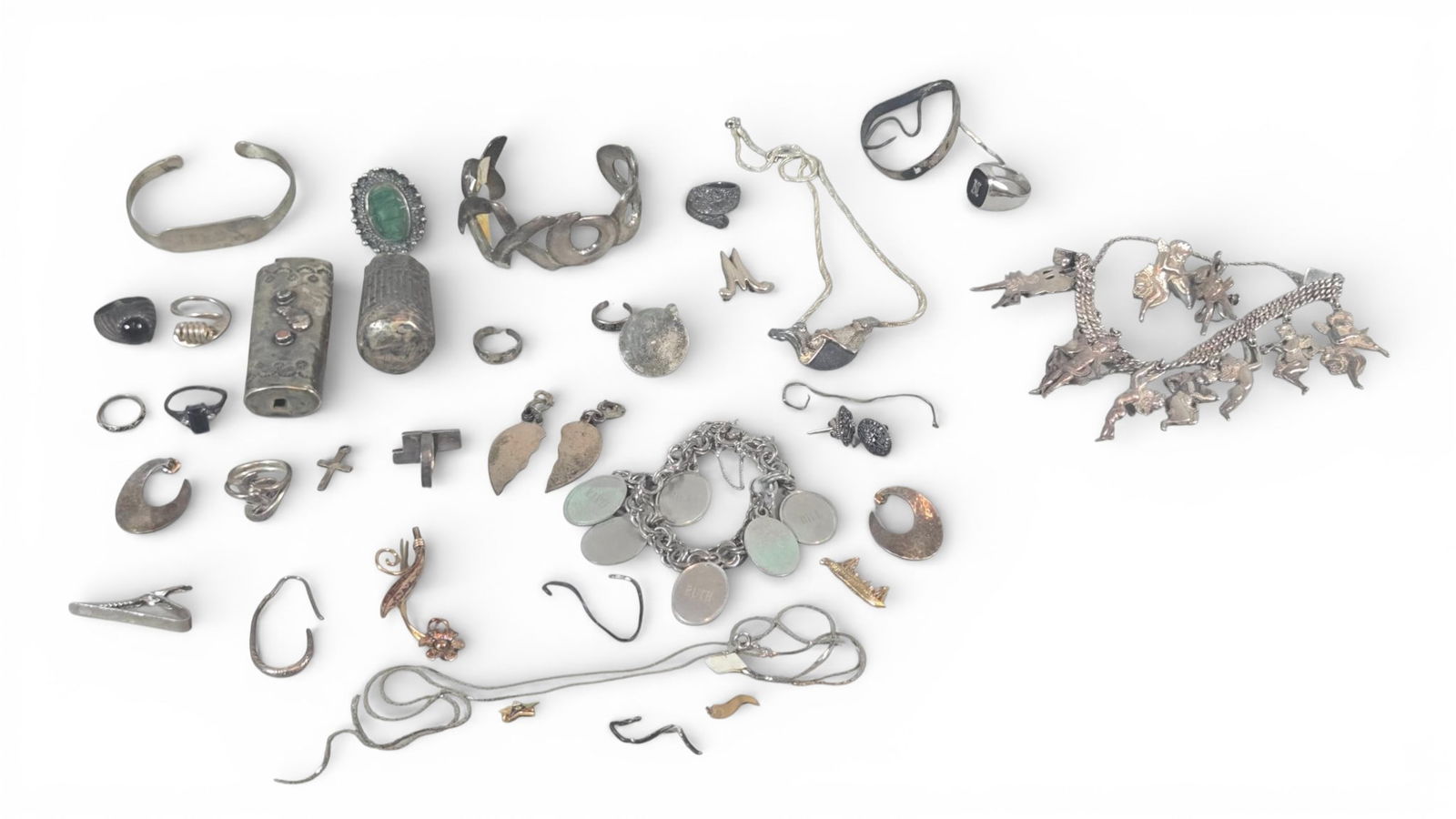 307 Grams Misc. Sterling Silver Jewelry Items (1 of 18)