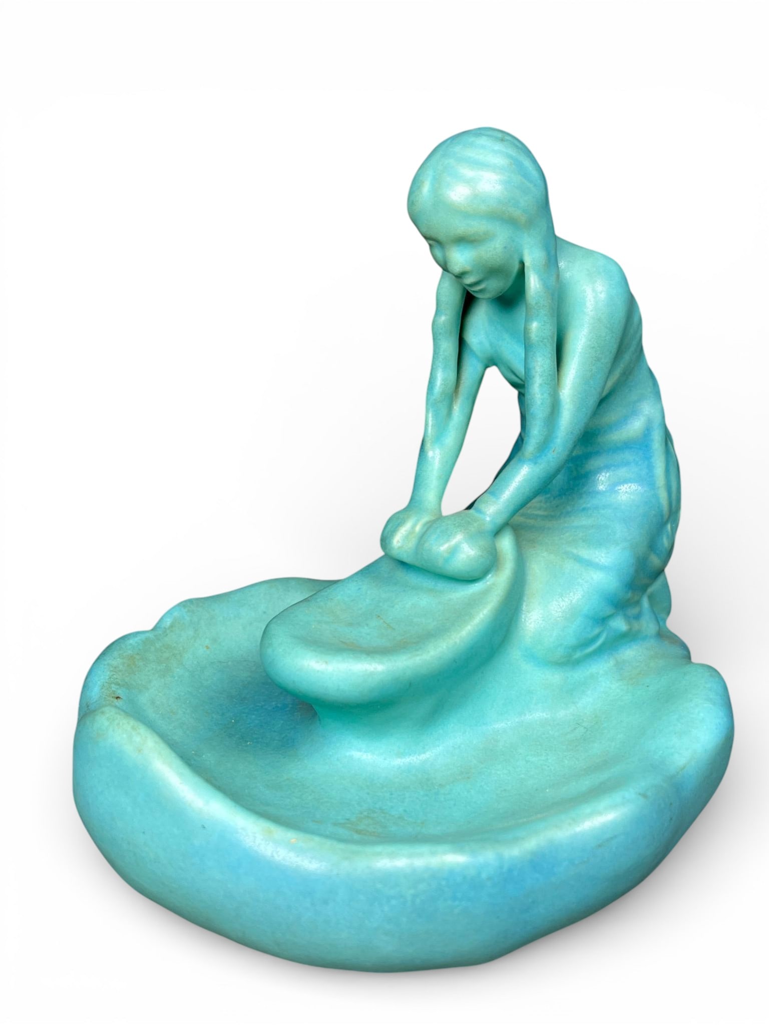 Van Briggle Grinding Corn Woman Figural Dish, Model 702 (1 of 12)