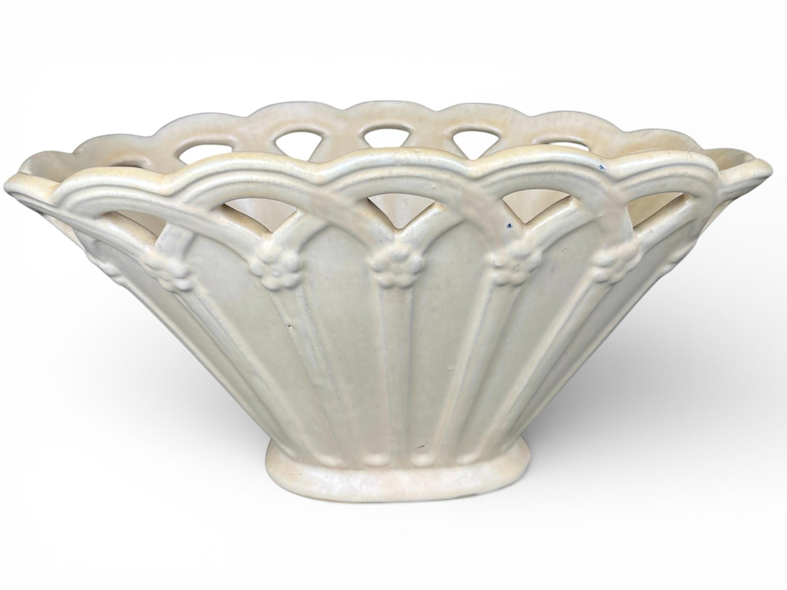 Weller Pottery Flared Openwork Ceramic Bowl (1 of 11)