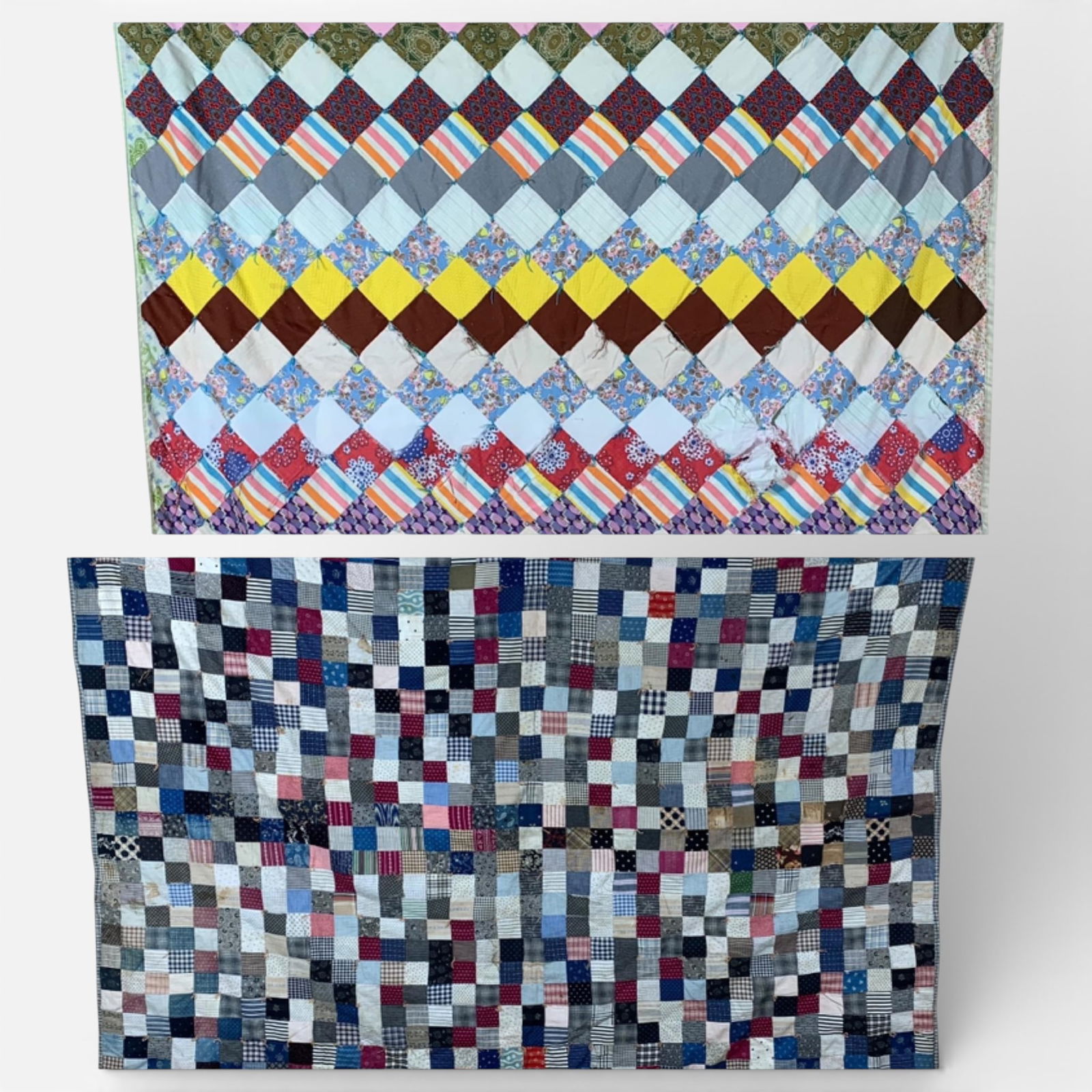 A group of Vintage American Folk Art Patchwork Cotton Quilts (1 of 19)