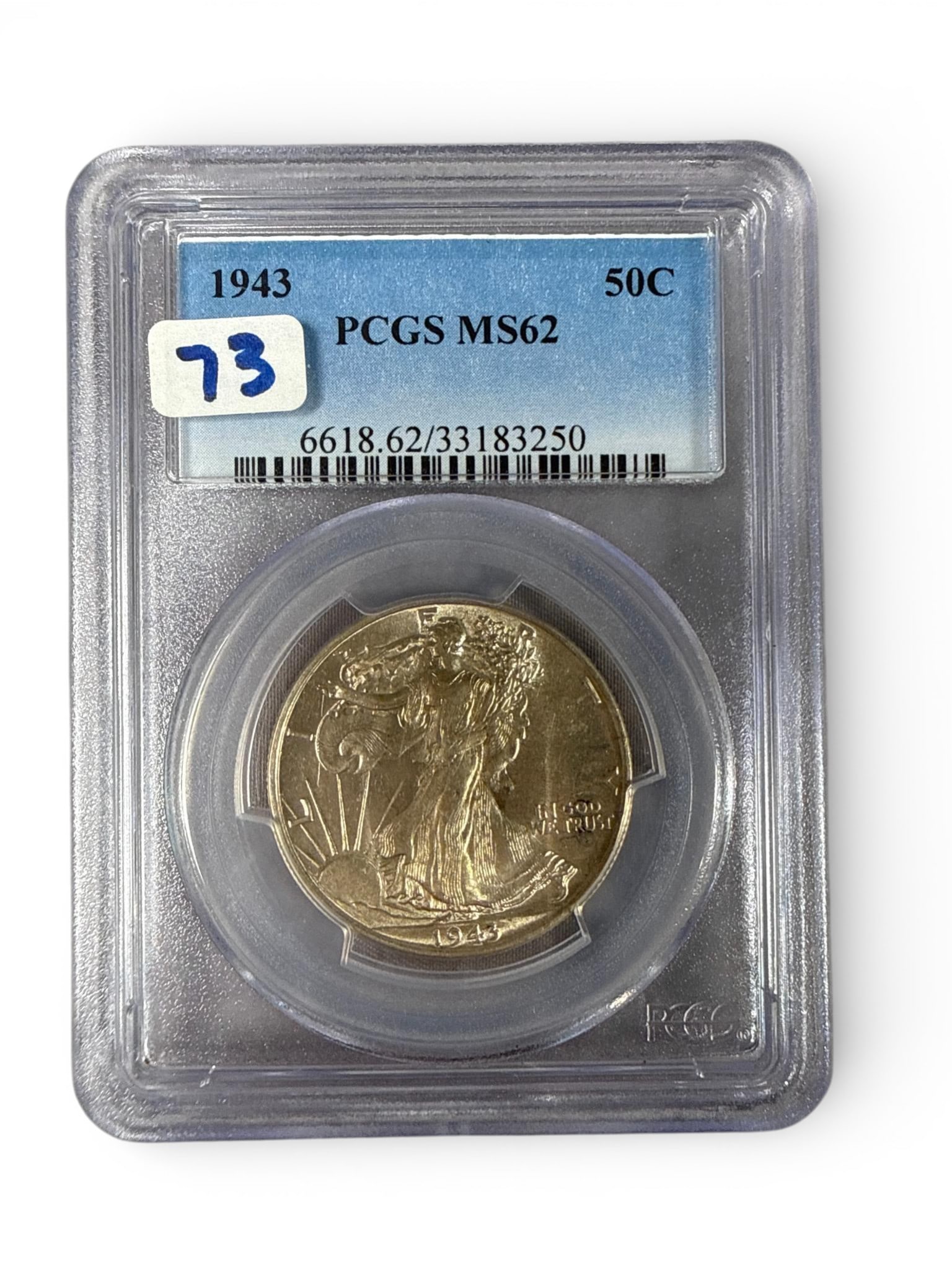 1943 United States Walking Liberty Half Dollar PCGS MS62 (1 of 8)