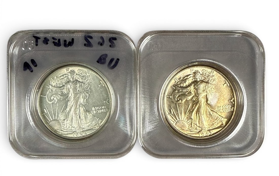 A group of U.S. Walking Liberty Half Dollars Dated 1943 and 1944 (1 of 8)