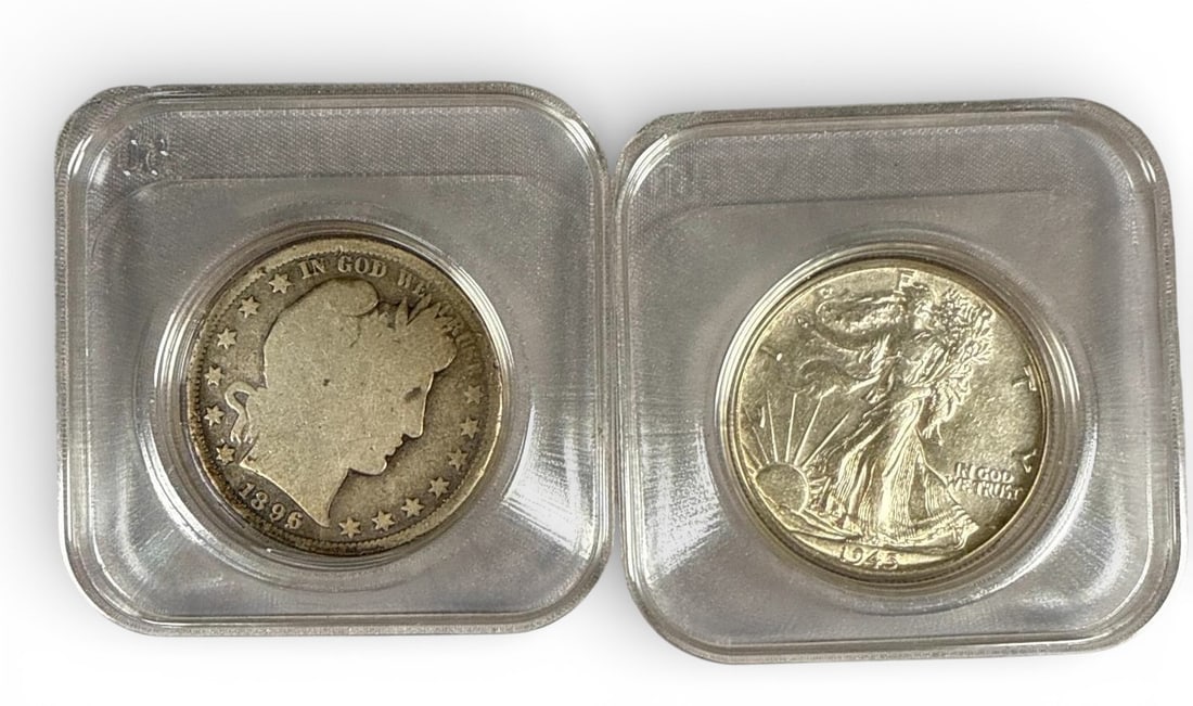 A group of Vintage U.S. Silver Half Dollars Barber and Walking Liberty (1 of 8)