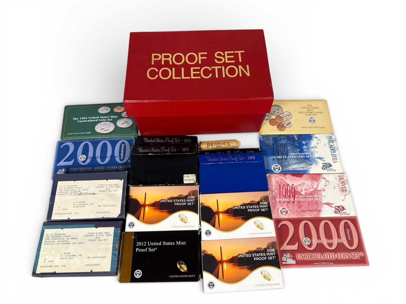 A Collection of United States Mint Proof and Uncirculated Coin Sets, 1970s-2010s, with Storage Box (1 of 11)