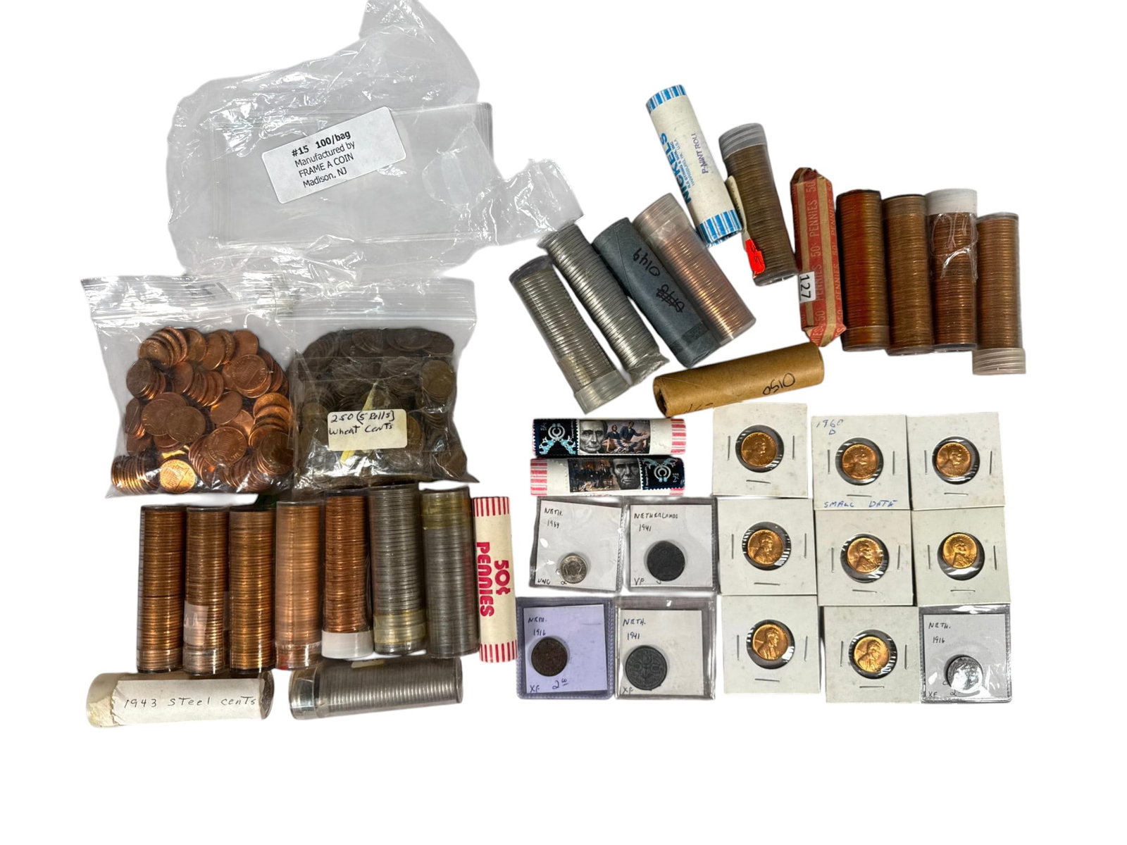 Large Lot Wheat Cents, BU Early Lincoln Memorial Cents, Nickels (1 of 20)