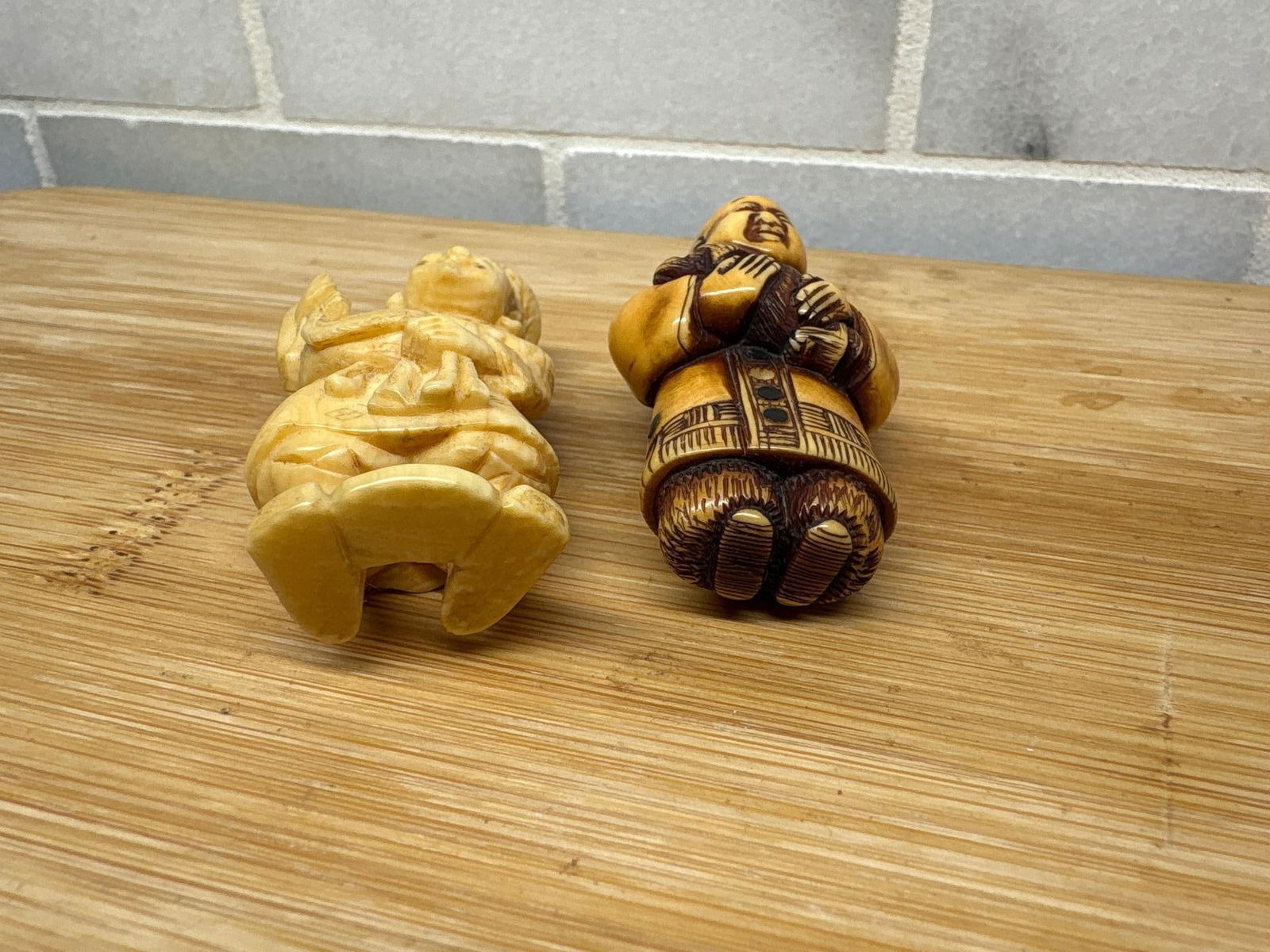 Carved Bone Japanese Netsuke Figures - 5