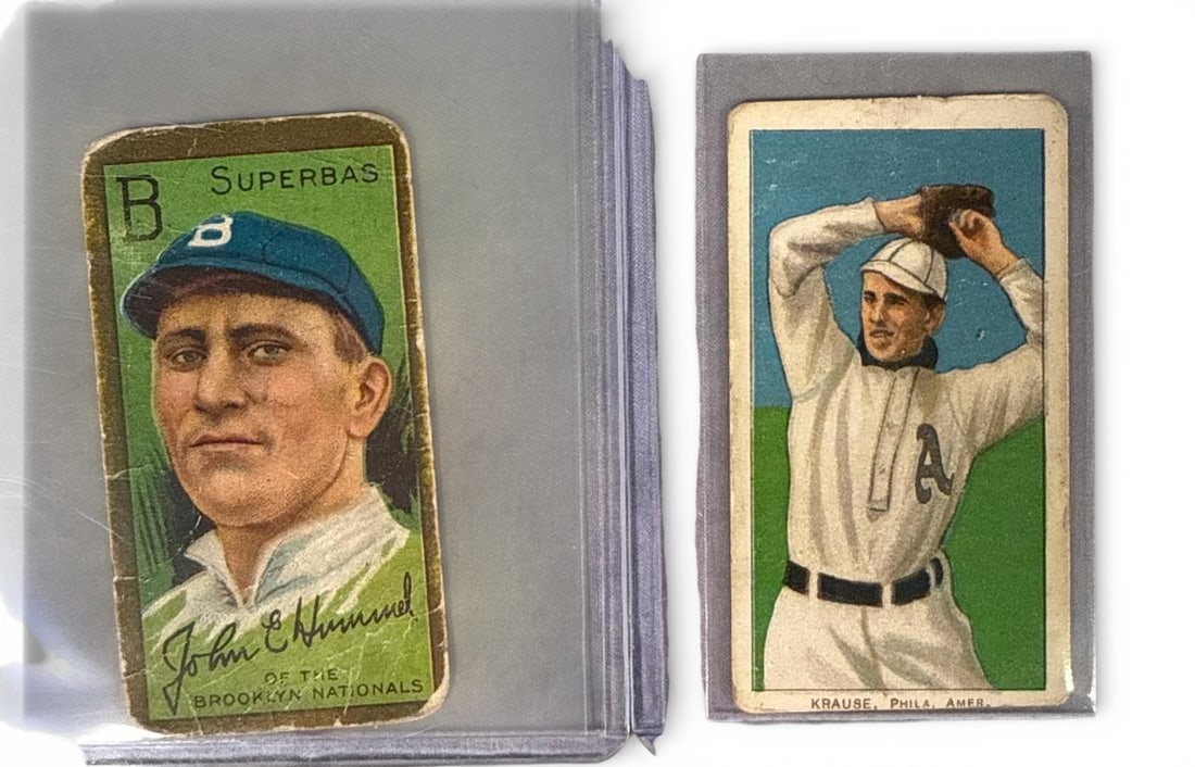 A group of T205 Sweet Caporal Baseball Cards, John E. Hummel and Krause (1 of 9)