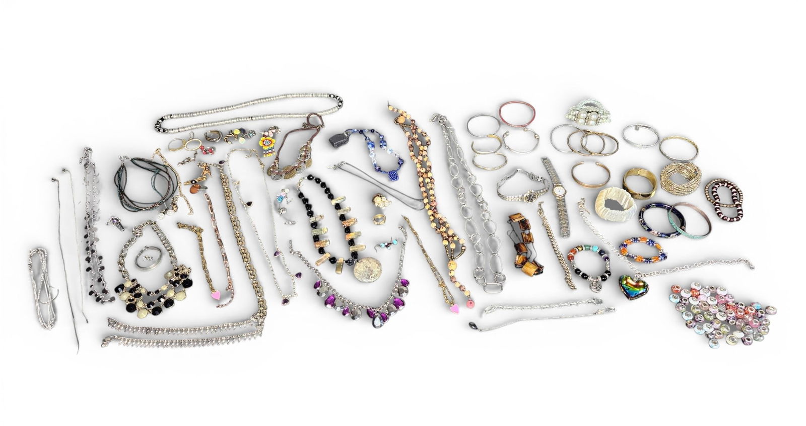 Costume Jewelery including Pandora Style Glass Beads (1 of 8)