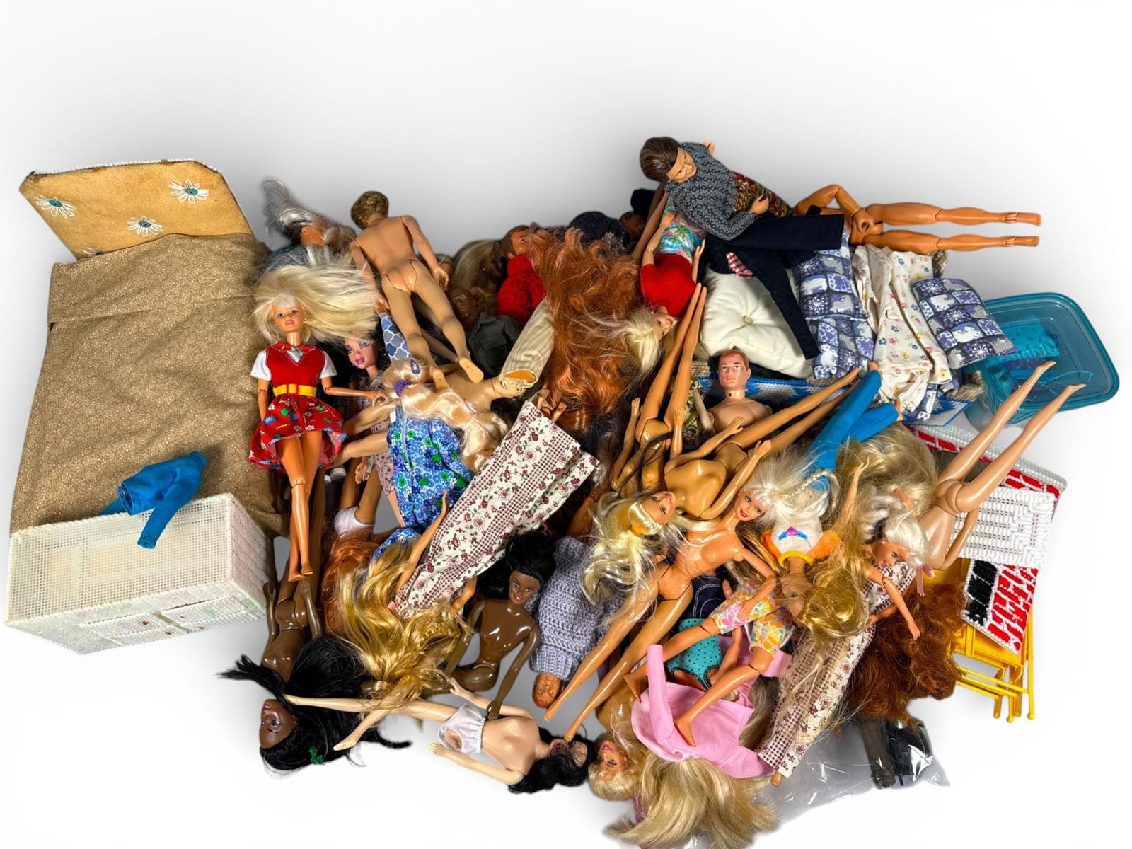 A group of Barbie Style Fashion Dolls and Action Figures with Accessories (1 of 11)