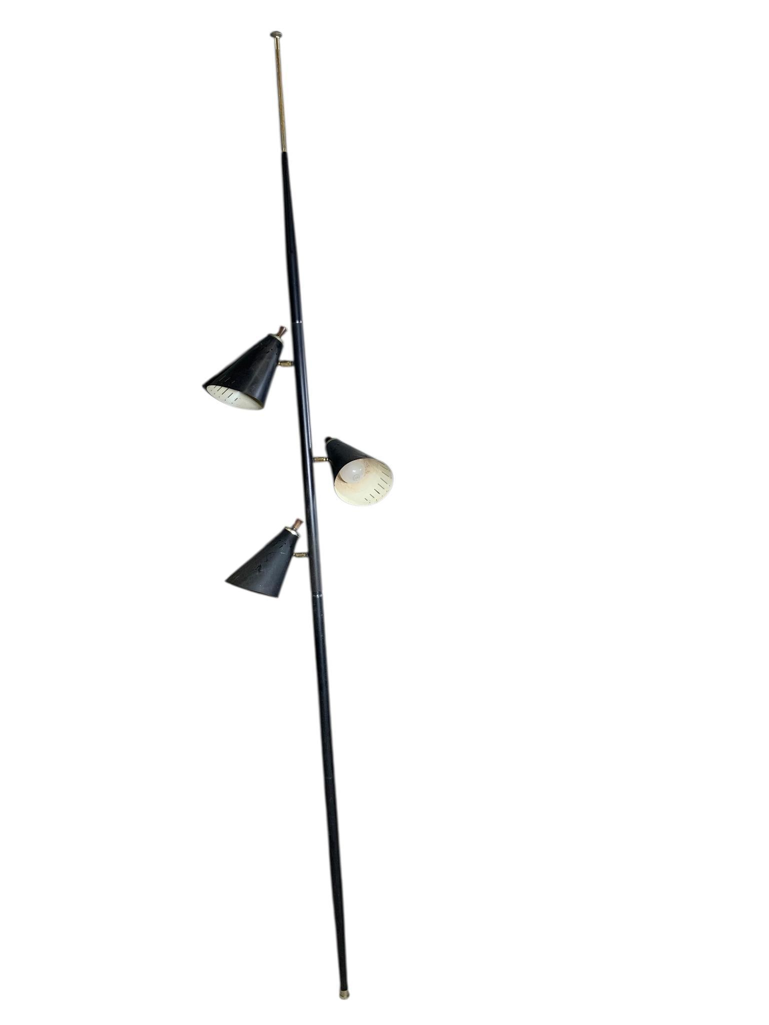 Mid-Century Modern Black Tension Pole Tree Lamp (1 of 10)