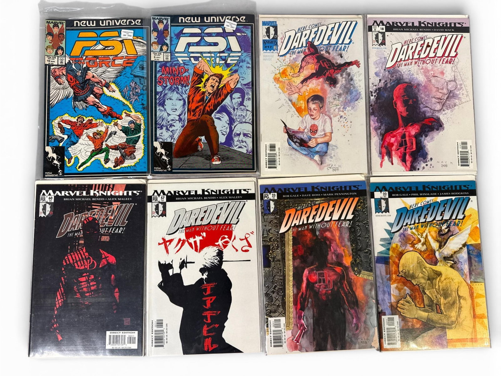 A group of Marvel and DC Comic Books featuring Daredevil and Psi-Force (1 of 9)