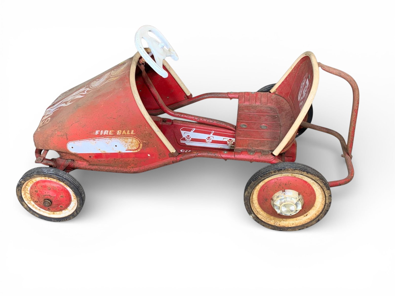 Vintage Murray Fire Ball Tot Rod Pressed Steel Pedal Car (1 of 8)