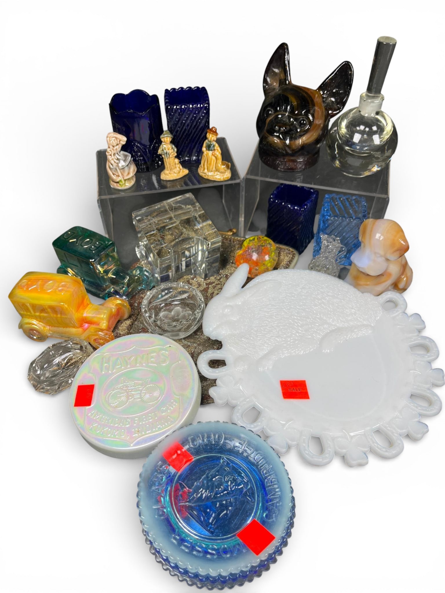 Pressed Glass, Carnival Glass, Slag Glass, and Wade Figurines (1 of 20)