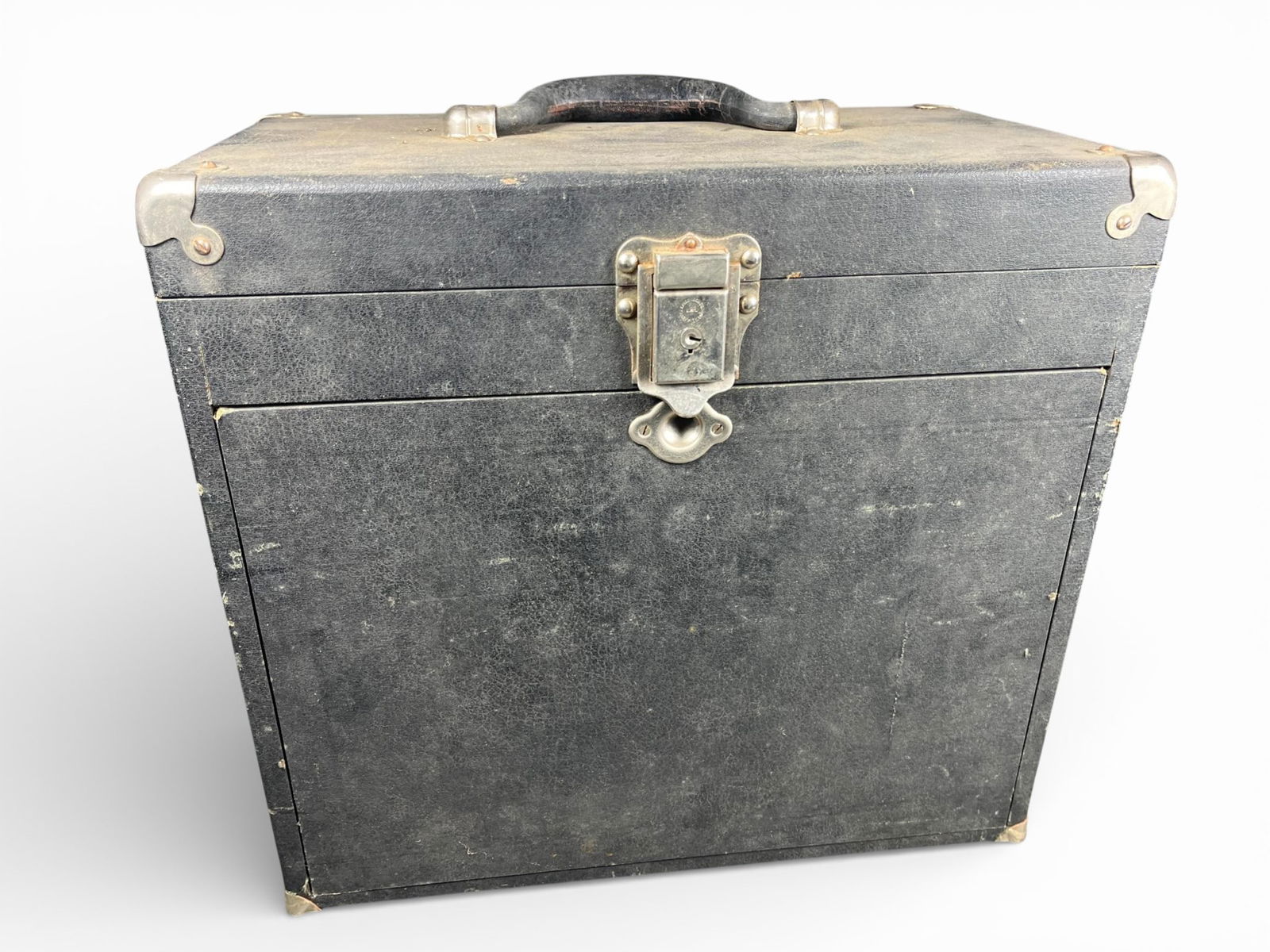 H. Gerstner & Sons Model 10-E Traveling Specialized Cabinet or Dentist Chest: A specialized portable storage cabinet, Model 10-E, manufactured by H. Gerstner & Sons of Dayton, Ohio, U. S. A. The cabinet is constructed with a wood base covered in a black textured material,