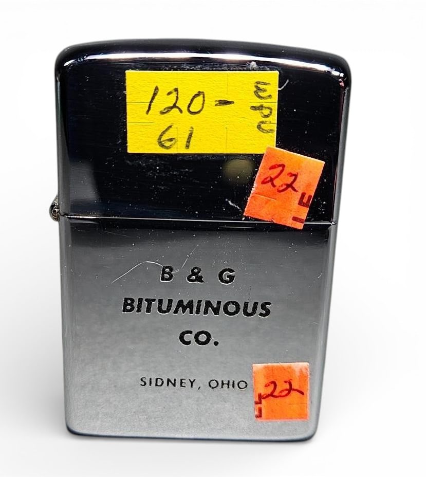 Zippo Slim Advertising Lighter B and G Bituminous Co (1 of 4)